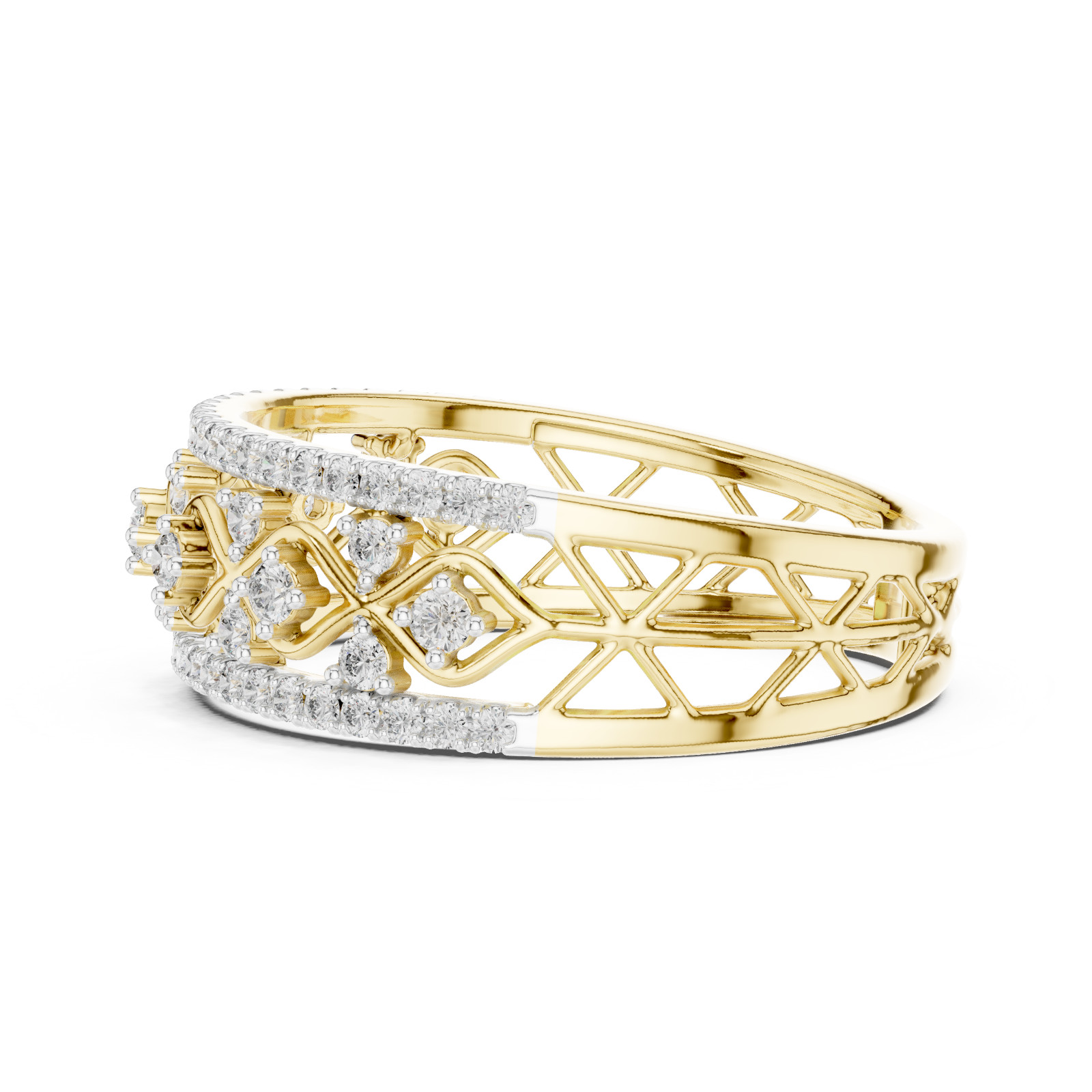 Natural Certified Diamond Prong Set Half Eternity Wedding Ring 14k Gold Over