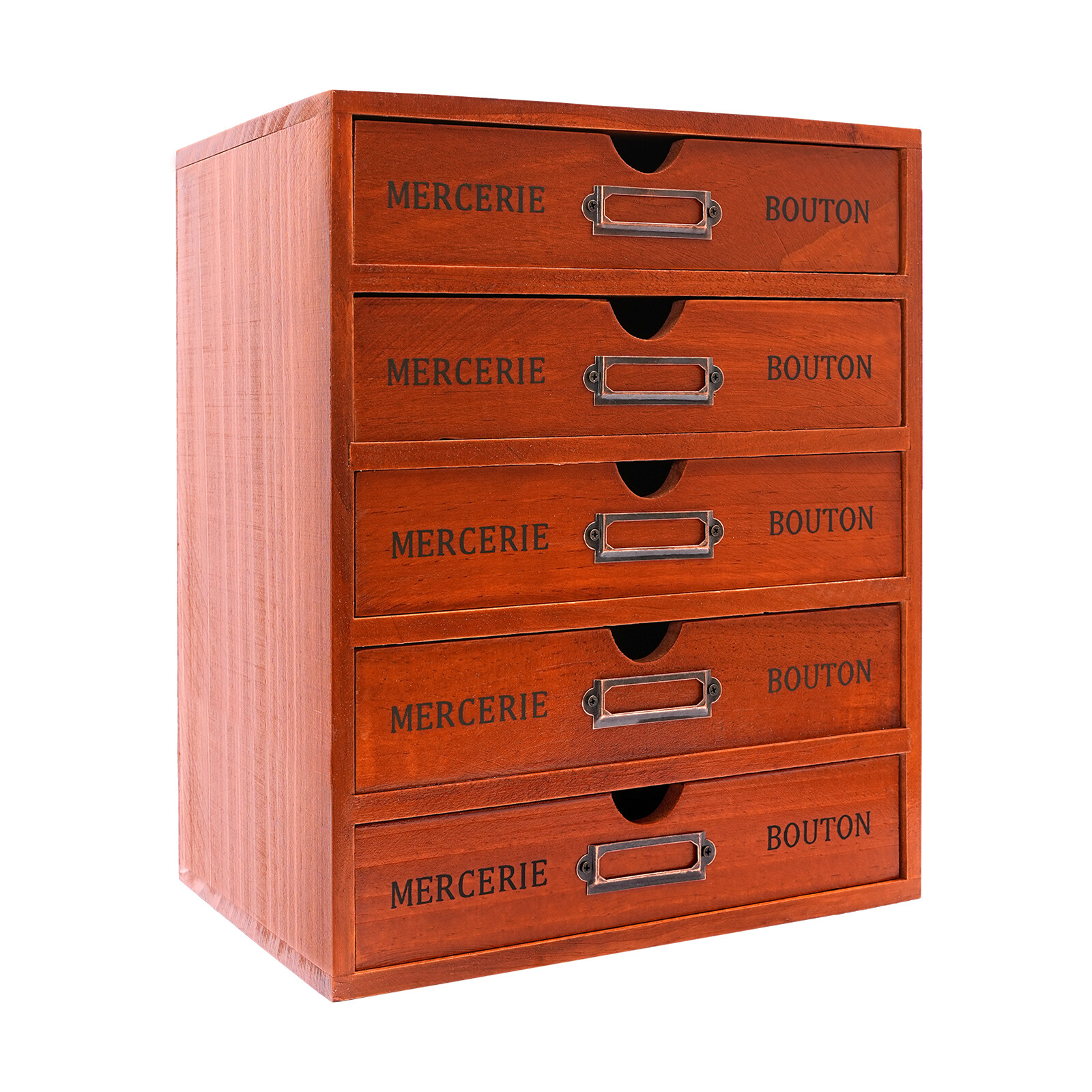 Vintage 5 Layers Large Jewelry Organizer Wooden Storage Box Case With 5 Drawers