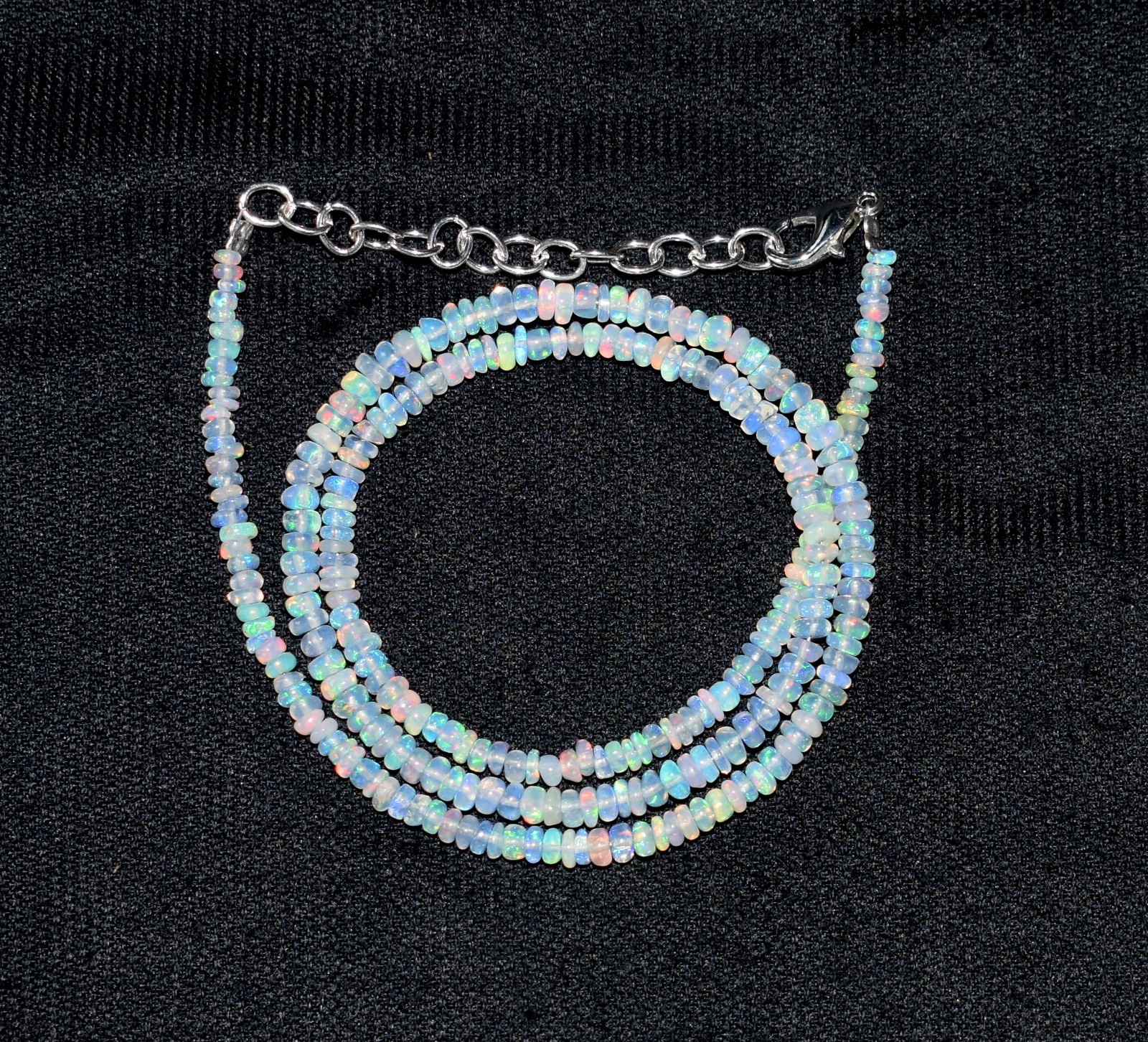 Natural Ethiopian Welo Opal Fire Beads Necklace 16″ Gemstone Jewellery