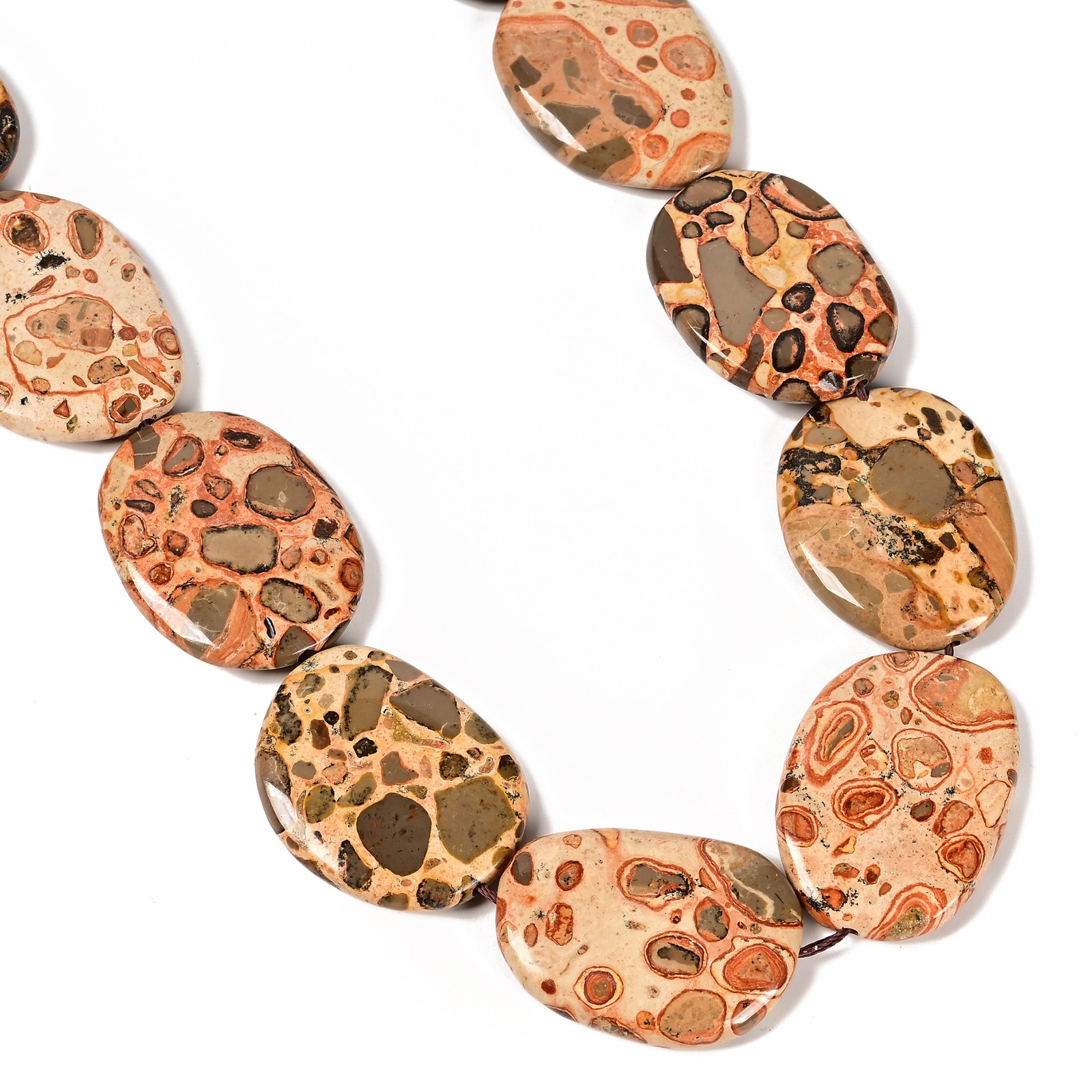 Natural American Picture Jasper Flat Slab Slice Beads Size 30x40mm 15.5″ Strand