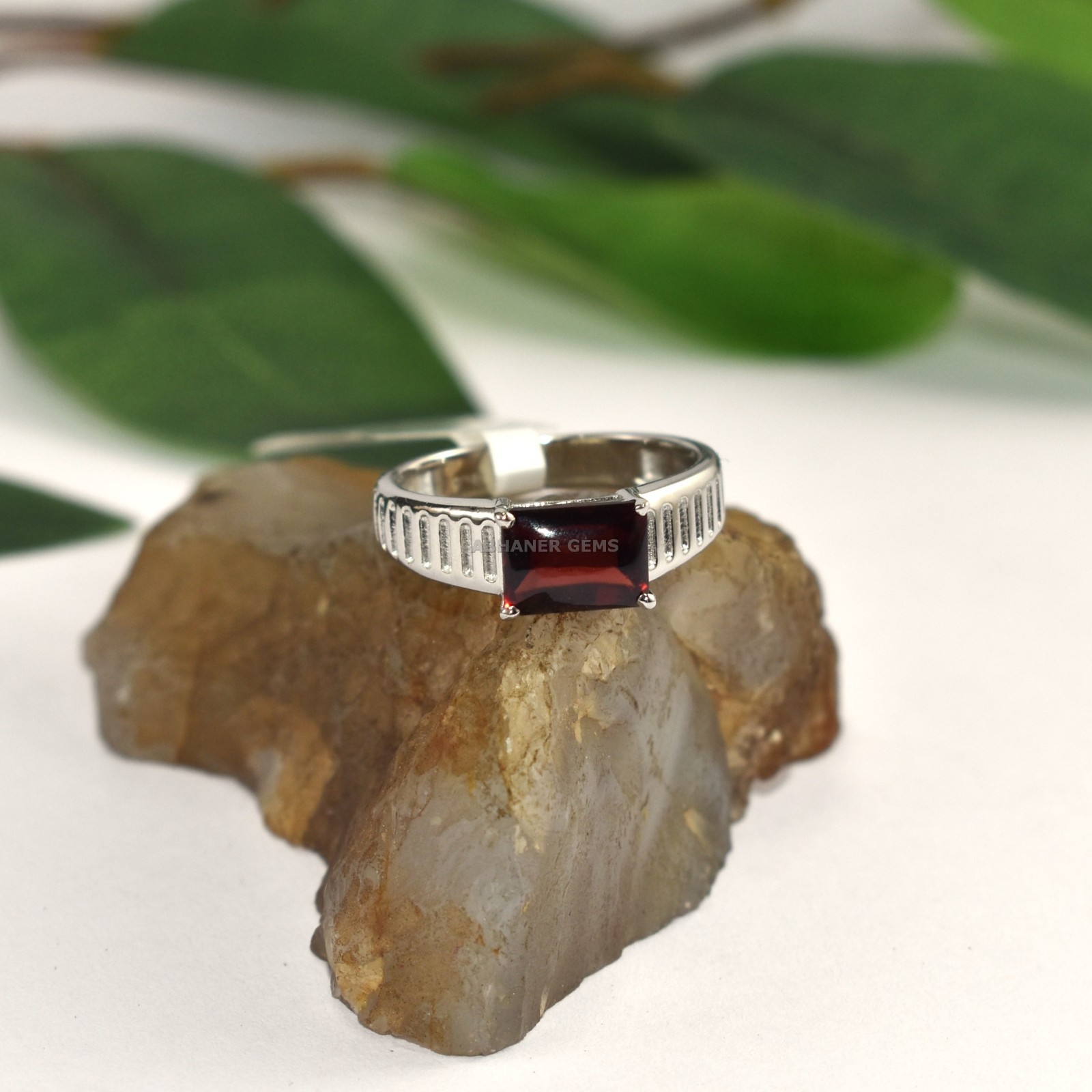 Bold And Dark Red Garnet 925 Sterling Silver Ring Fine Quality Handmade Jewelry