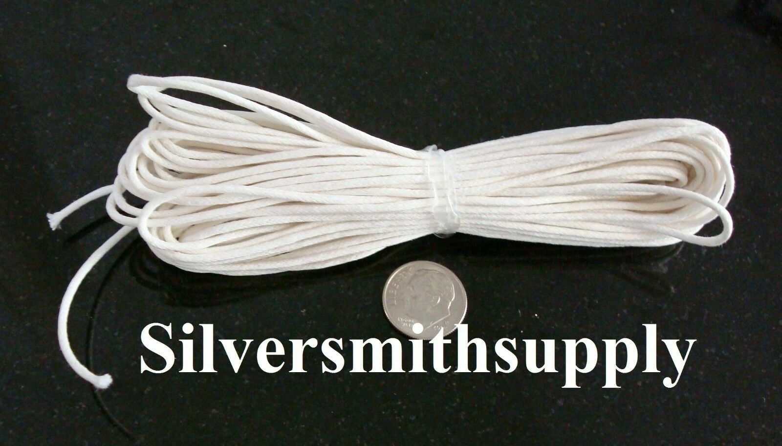 White waxed cotton beading cord 32.8 ft 1.5mm necklace woven lace 10 meter m054