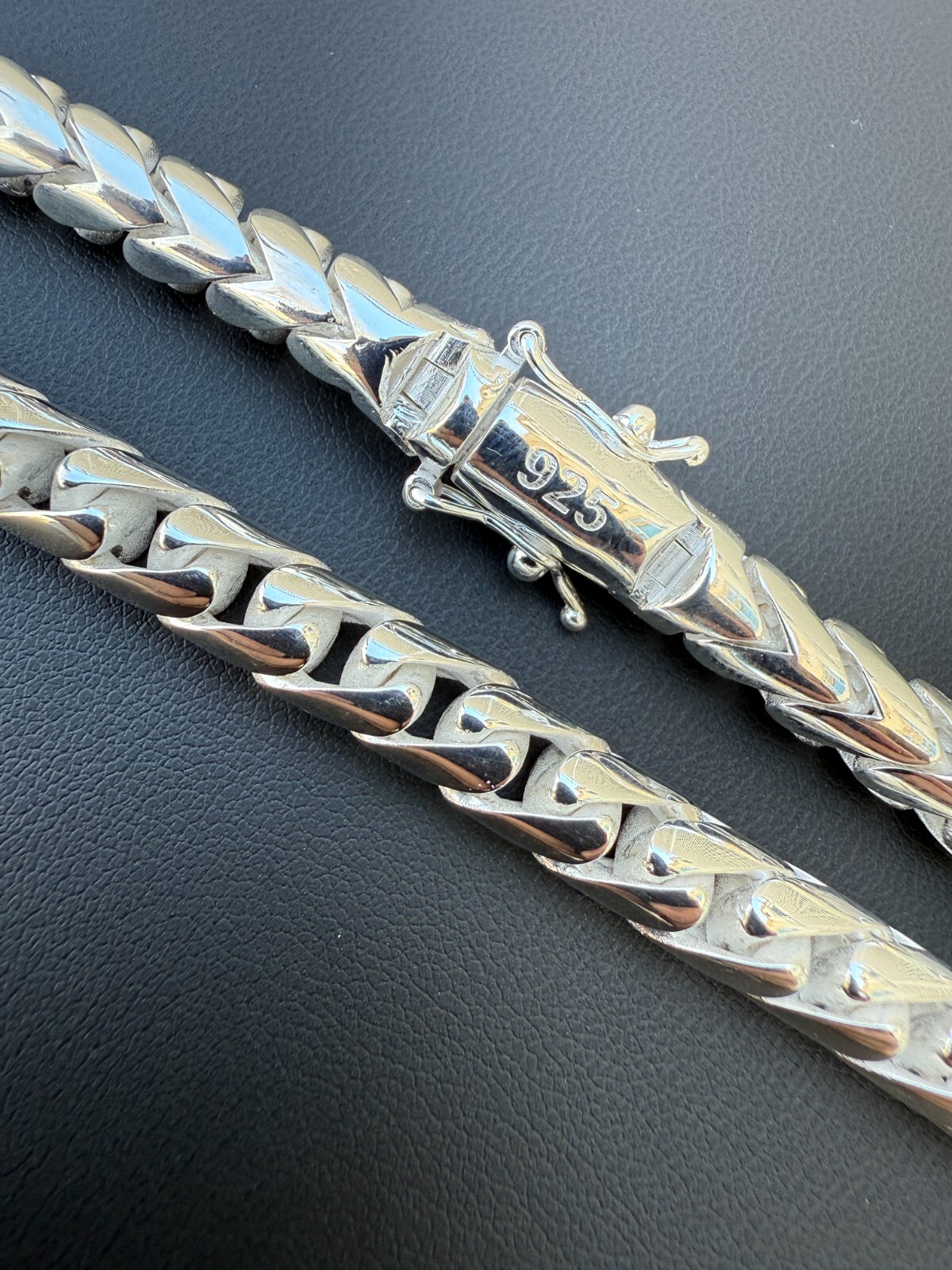 Real Solid 925 Silver Round Franco Chain 5-7mm Necklace Handmade W. Box Clasp