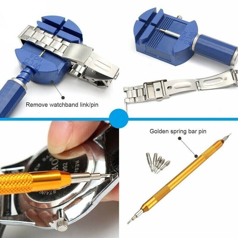 2025 Watch Repair Kit Watchmaker Back Case Remover Opener Link Pin Spring Bar