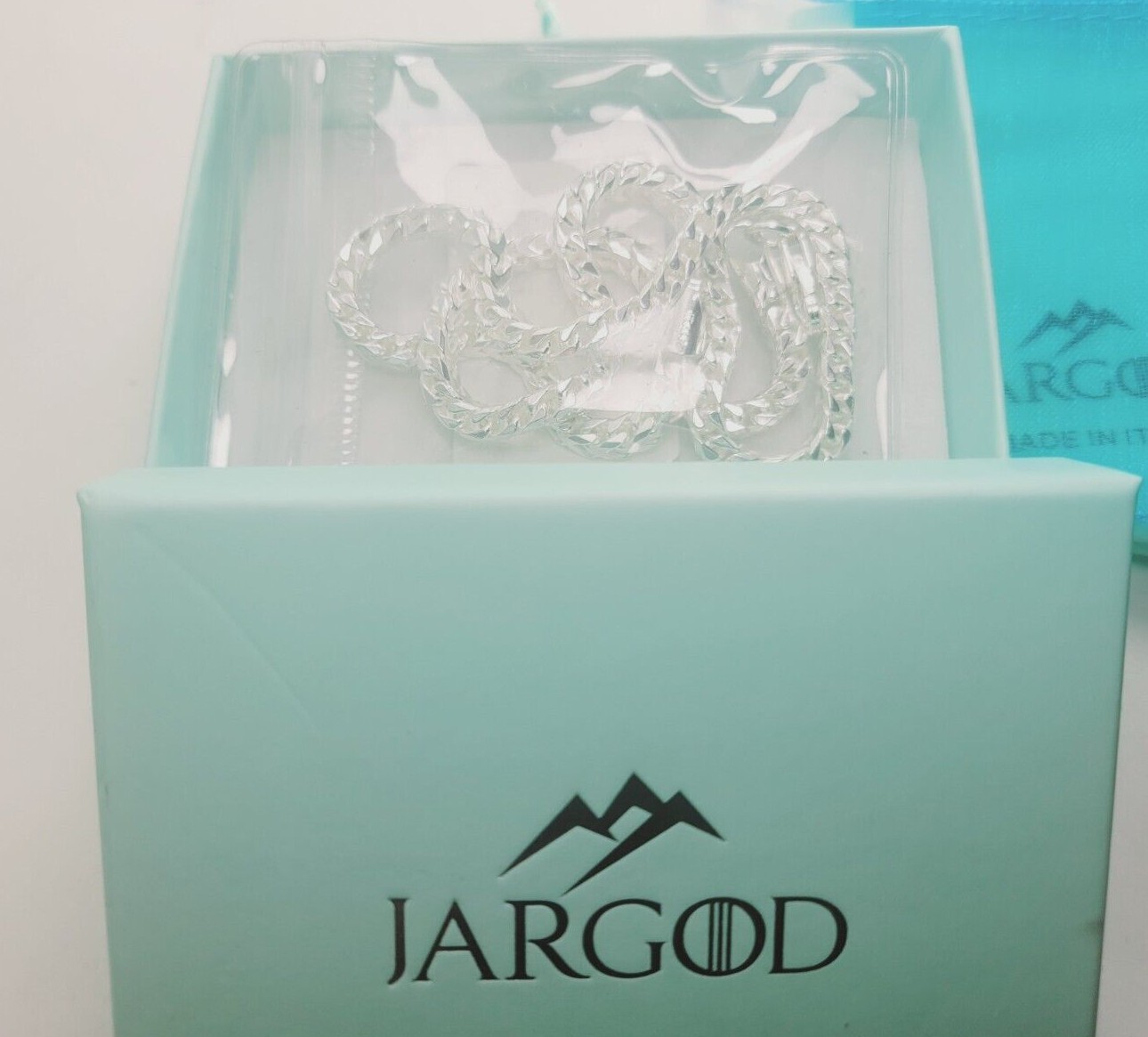 Real Solid 925 Sterling Silver Franco Diamond Cut Chain Necklace Italy Jargod