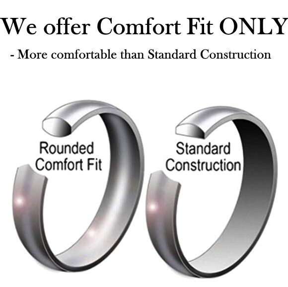 Silver Tungsten Carbide Ring Custom Cut Wedding Band Comfort Fit Mens Womens