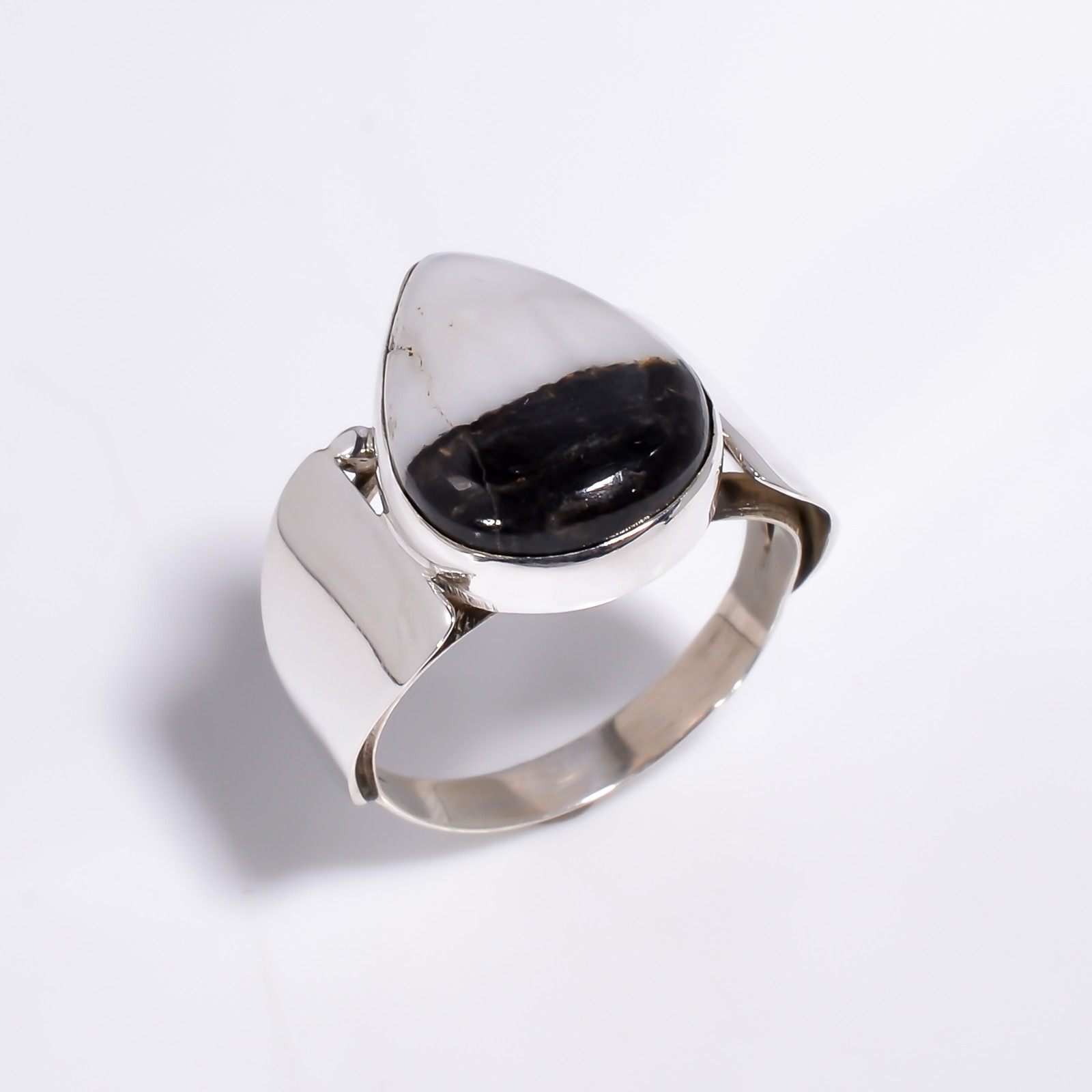 Dendritic Agate Gemstone 925 Silver Handmade Statement Ring Jewelry
