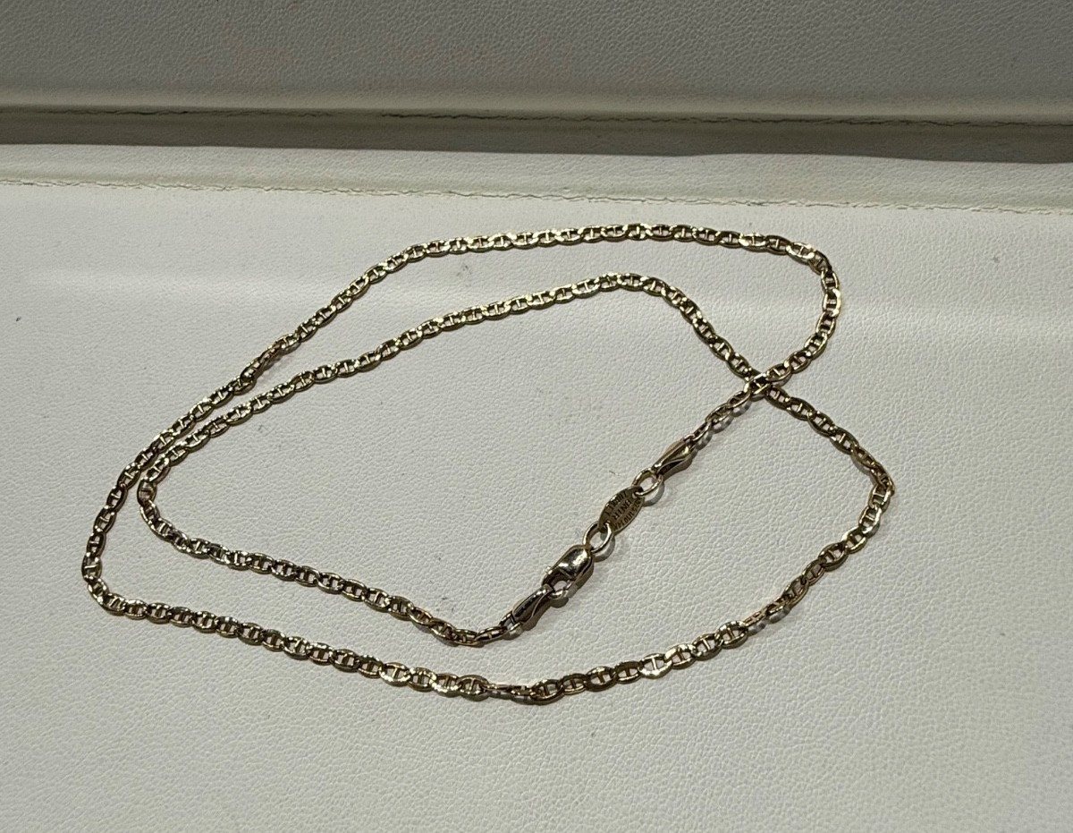 925 1/10 14 Kt mariner link Necklace