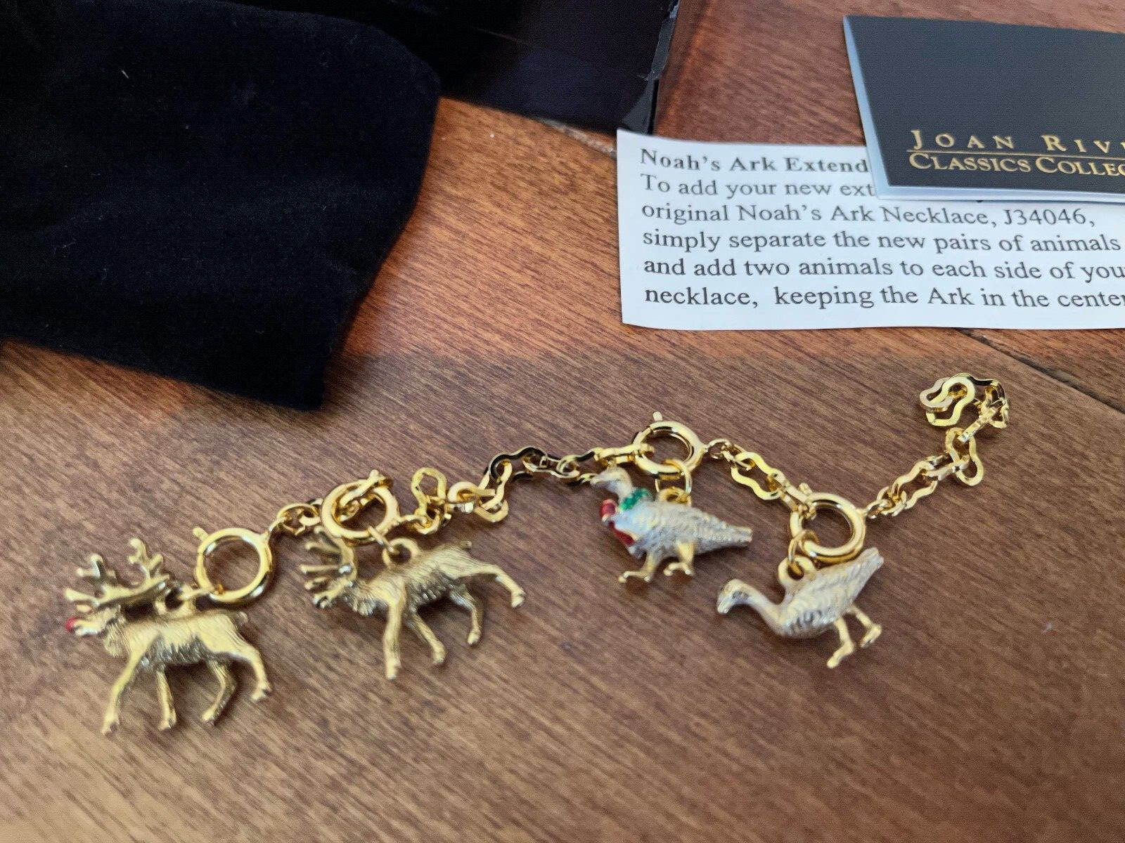 JOAN RIVERS CLASSICS NOAH’S ARK CHRISTMAS EXTENDER SET CHARMS REINDEER & GEESE