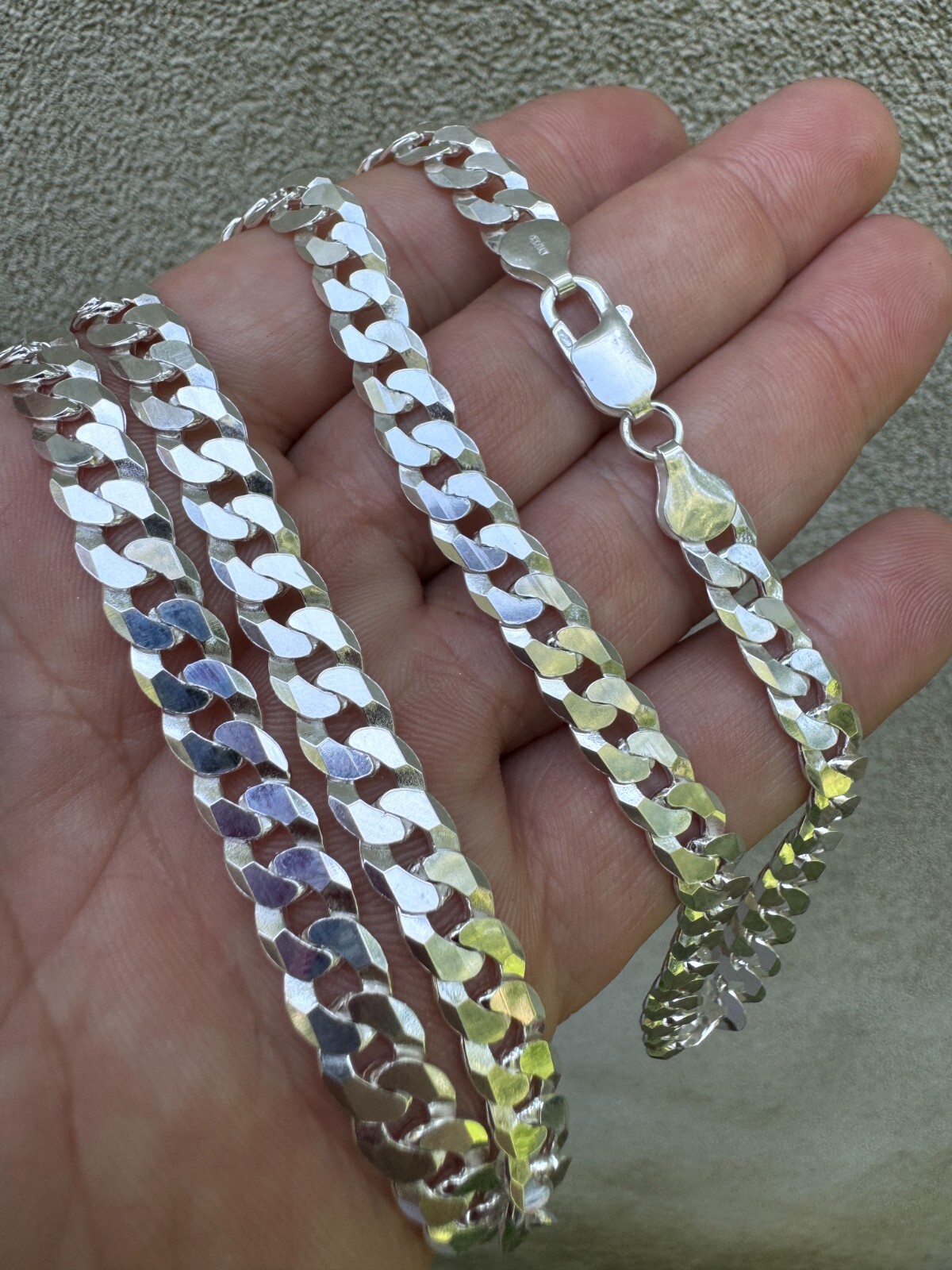 REAL Solid 925 Silver Flat Miami Curb Cuban Link Chain Necklace 3-11mm 16-30″