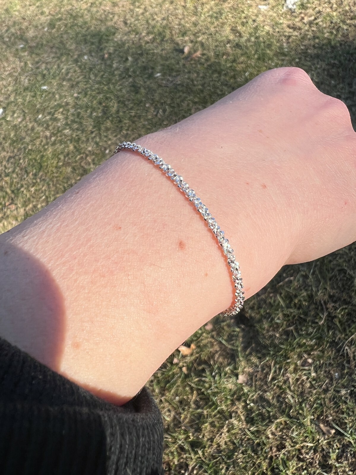 Real Solid 925 Sterling Silver Diamond Cut 3mm Sparkle Rope Bracelet 6-8.5″ Long