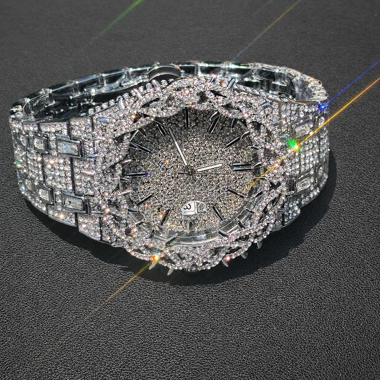 Iced Out Thorn Watch CZ Diamond Luxury Quartz Movement Watch
