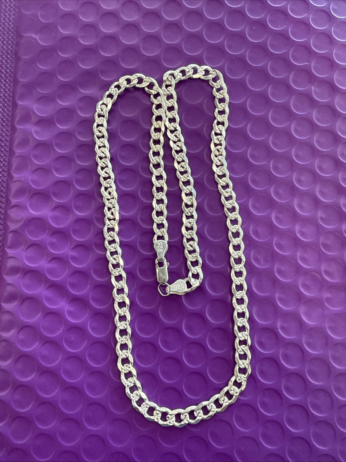 ❤️ 20” 925 MENS STERLING SILVER 25.5g HEAVY CURB LINK Necklace 6mm (2343)