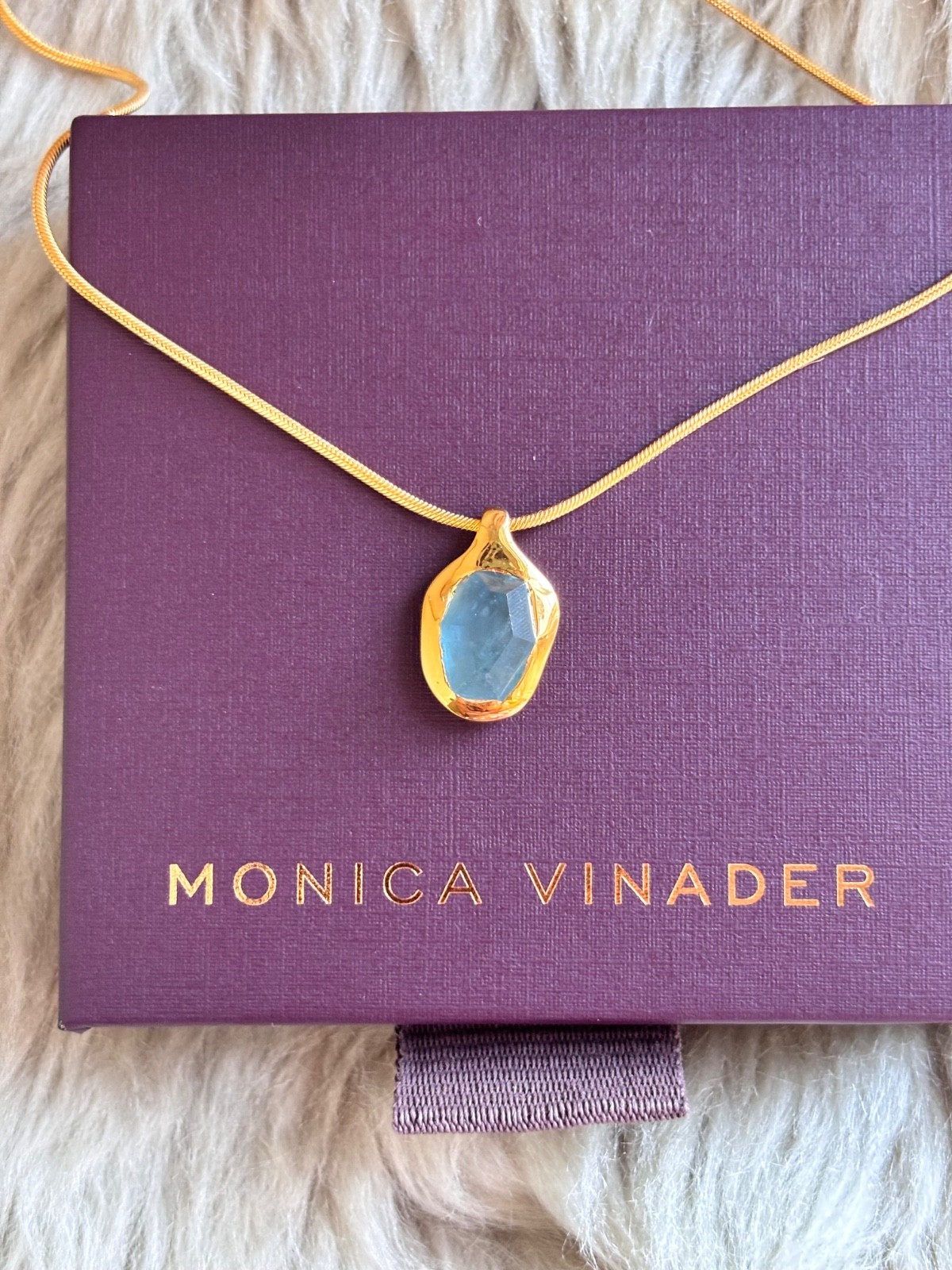 MONICA VINADER 💎 Odyssey Chain Necklace 18k Gold & Aquamarine £199
