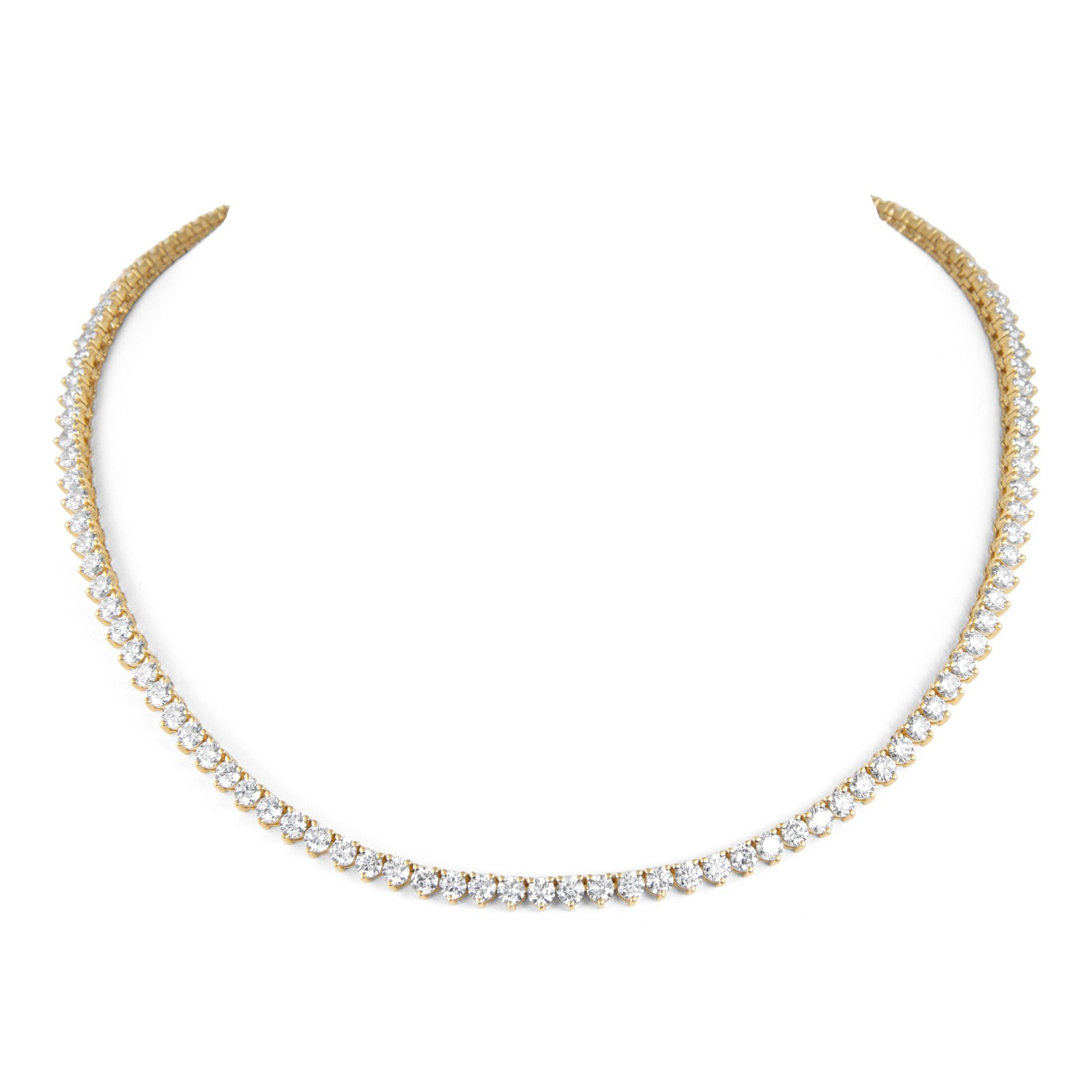 Alexander Beverly Hills 14.99ct Diamond Tennis Necklace 18k Yellow Gold 16in