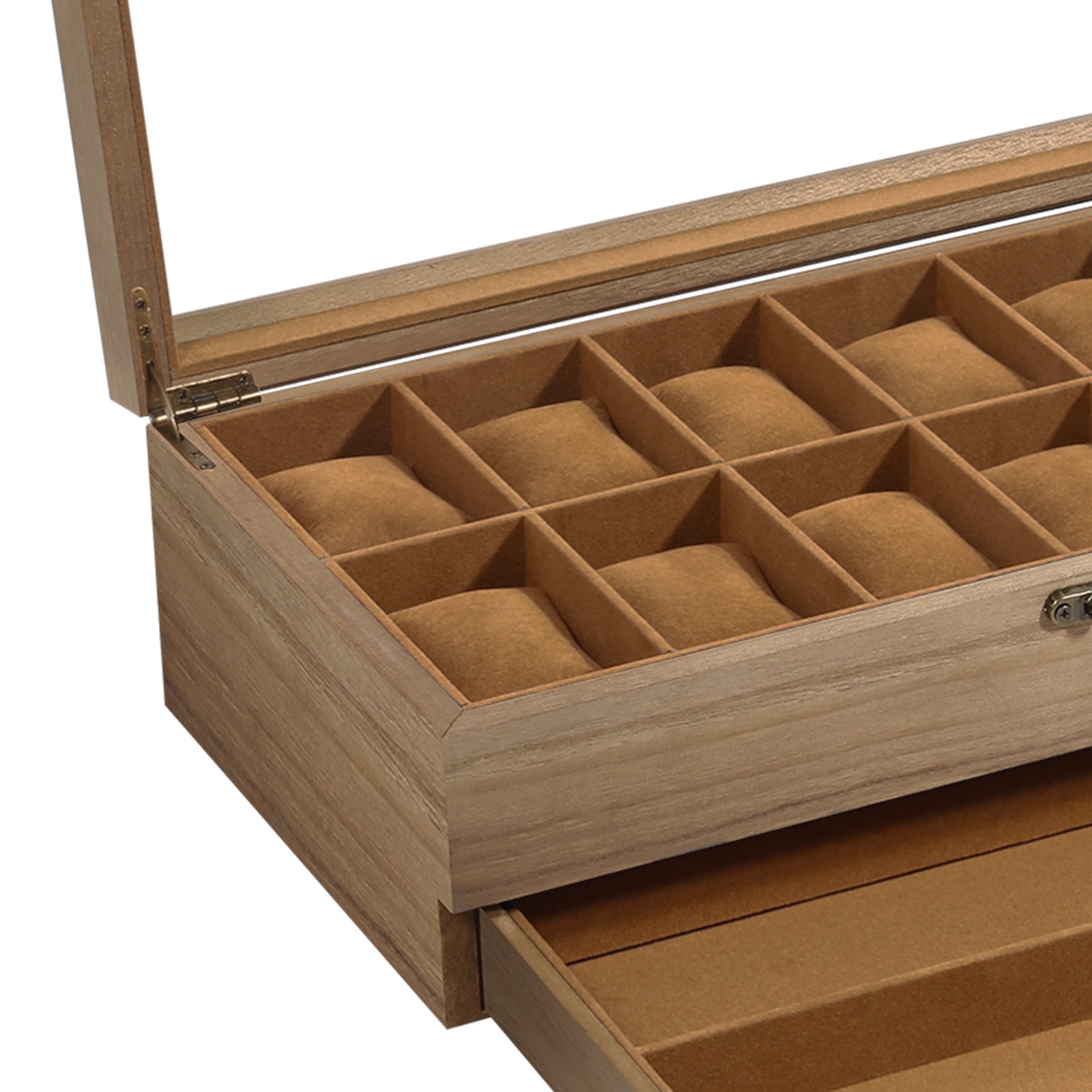 12 Slots Watch Box Solid Wood Storage Display Case Wrist Watch Case
