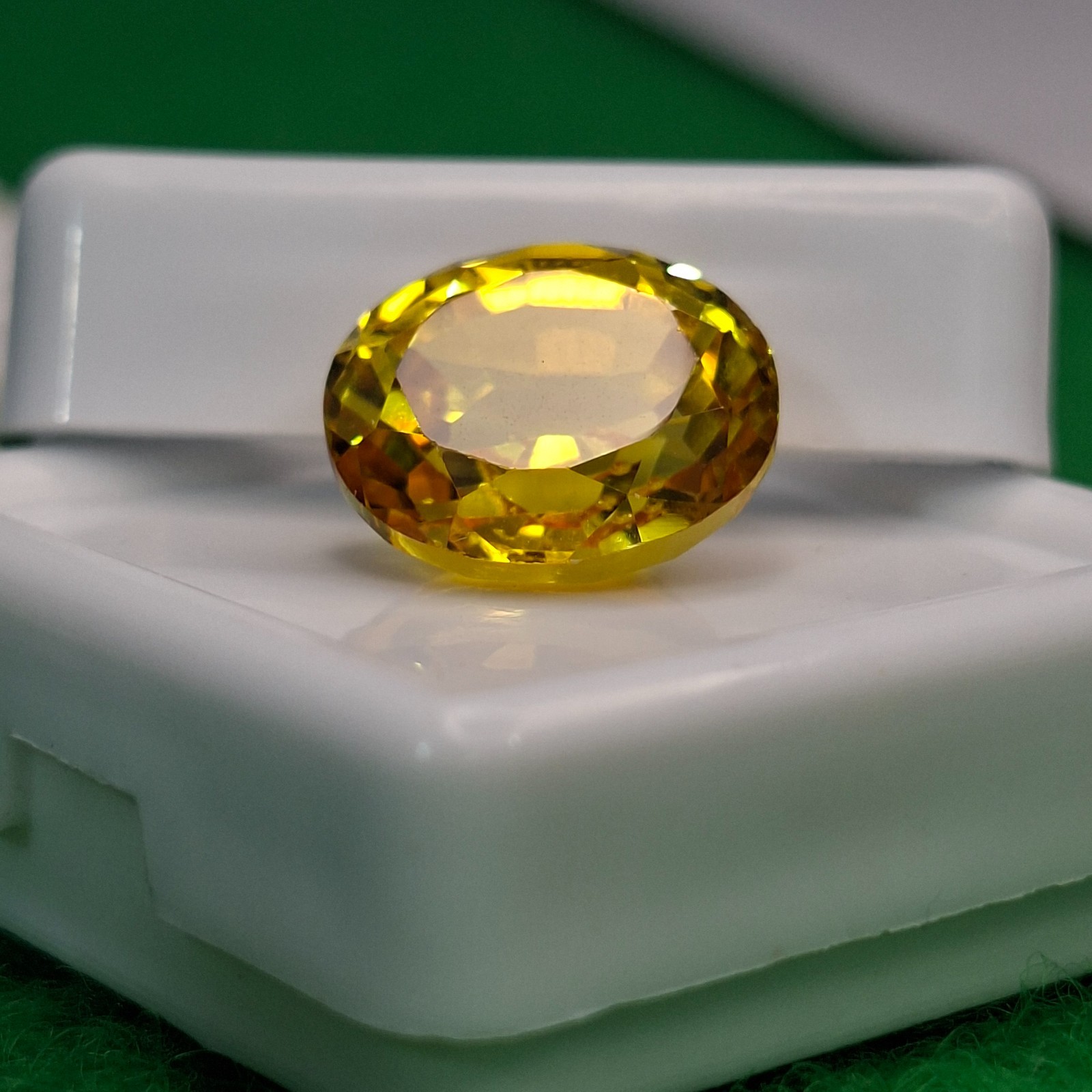 AAA 8-10Ct Yellow Sapphire Oval Cut Loose Natural Certified Gemstone GB069