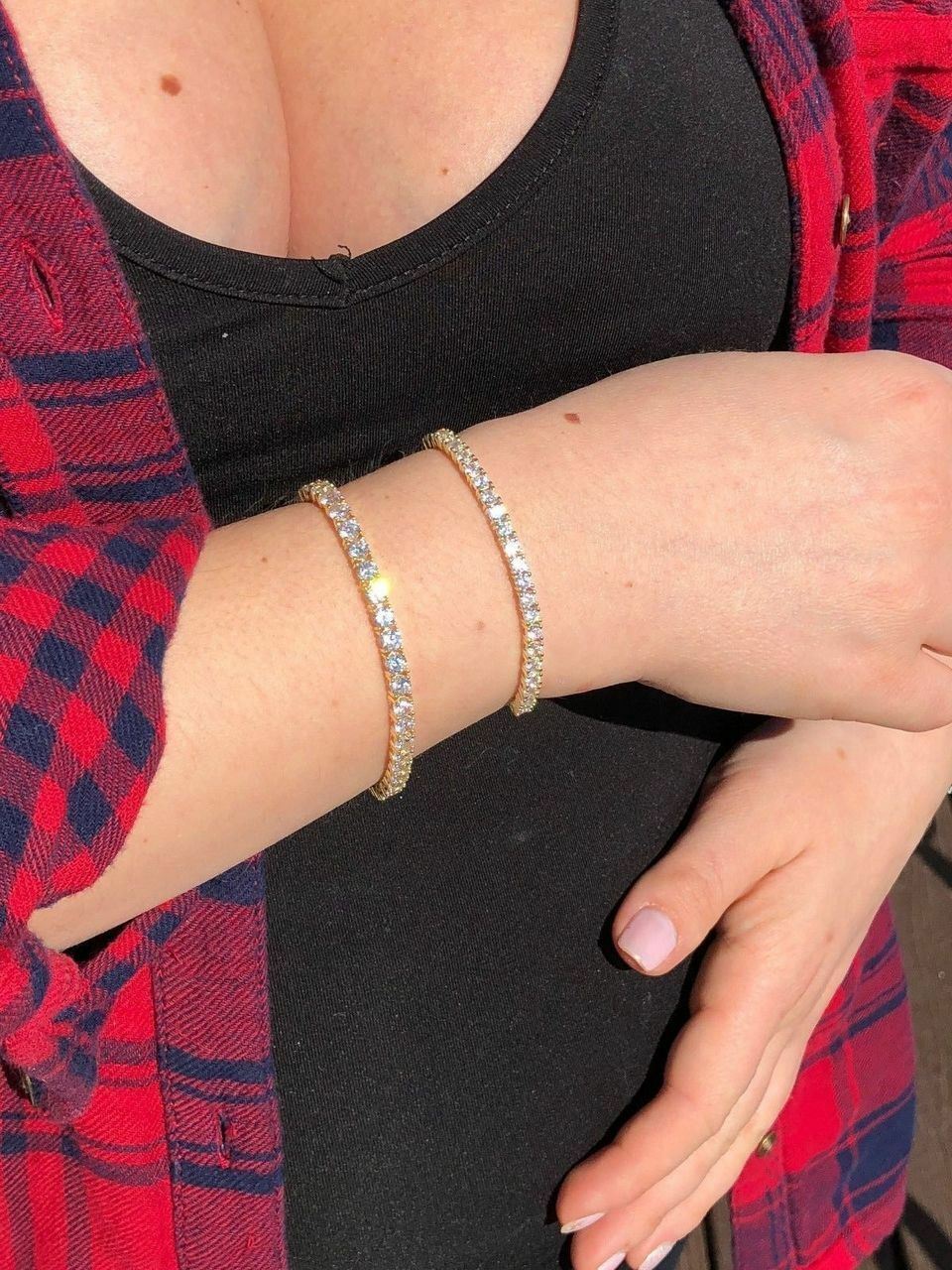Tennis Bracelet SOLID 925 Sterling Silver MOISSANITE Passes Tester 3-7mm
