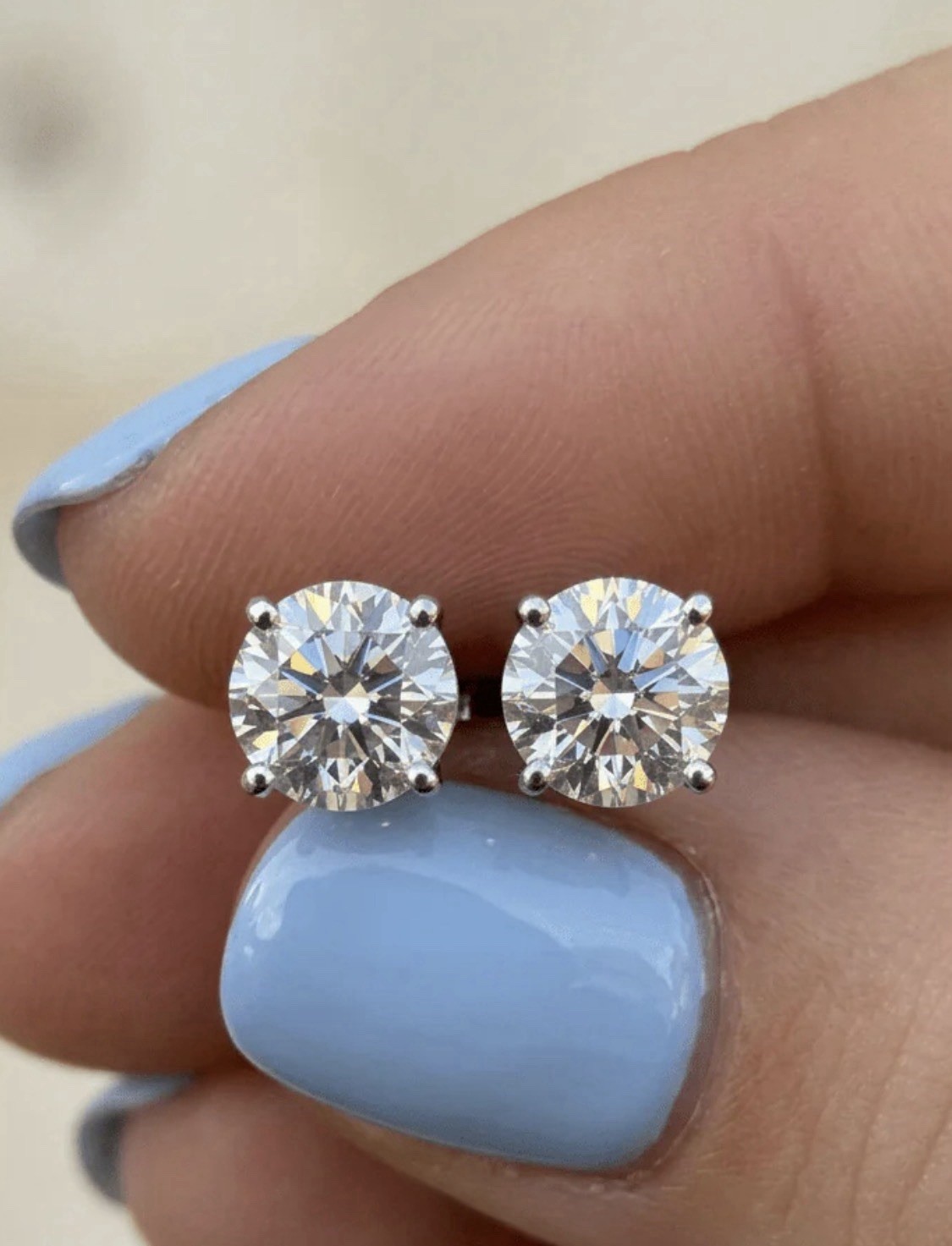 Moissanite Screw Back 925 Solitaire Stud Earrings GRA Certified D/VVS1