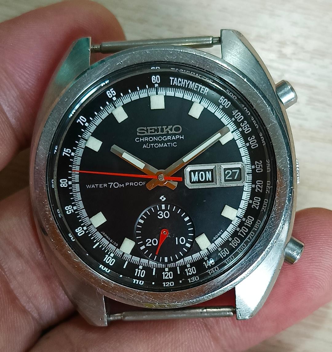 SEIKO BLACK BRUCE LEE PROOF 6139-6010 YEAR 1969 JULY ALL ORIG HEAD CHINESE DAY