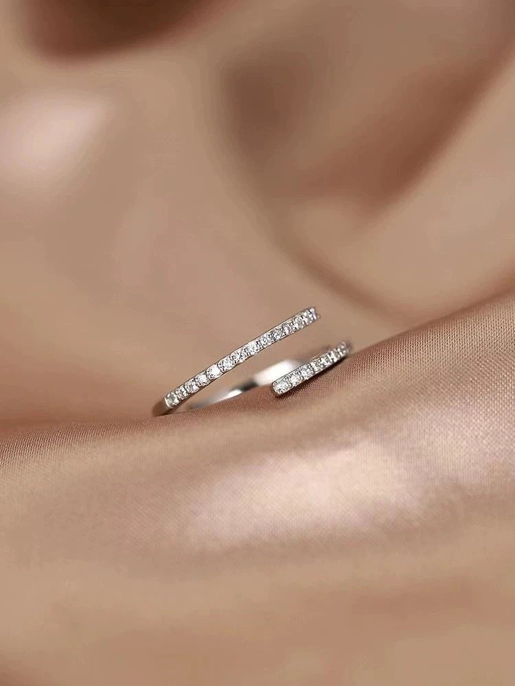 Fine 925 Sterling Silver Adjustable CZ Open Wrap Daily Wear Ring for Girls