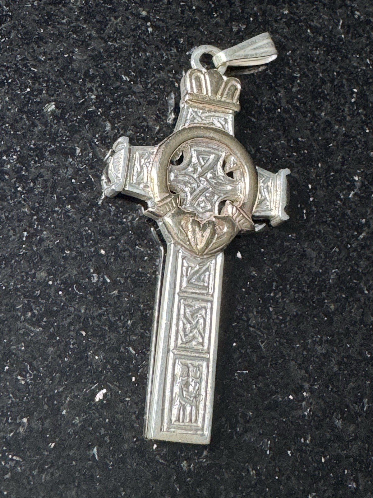 Aidan J Breen Irish Penal Celtic Cross Pendant 925 Sterling Silver AJB Ireland