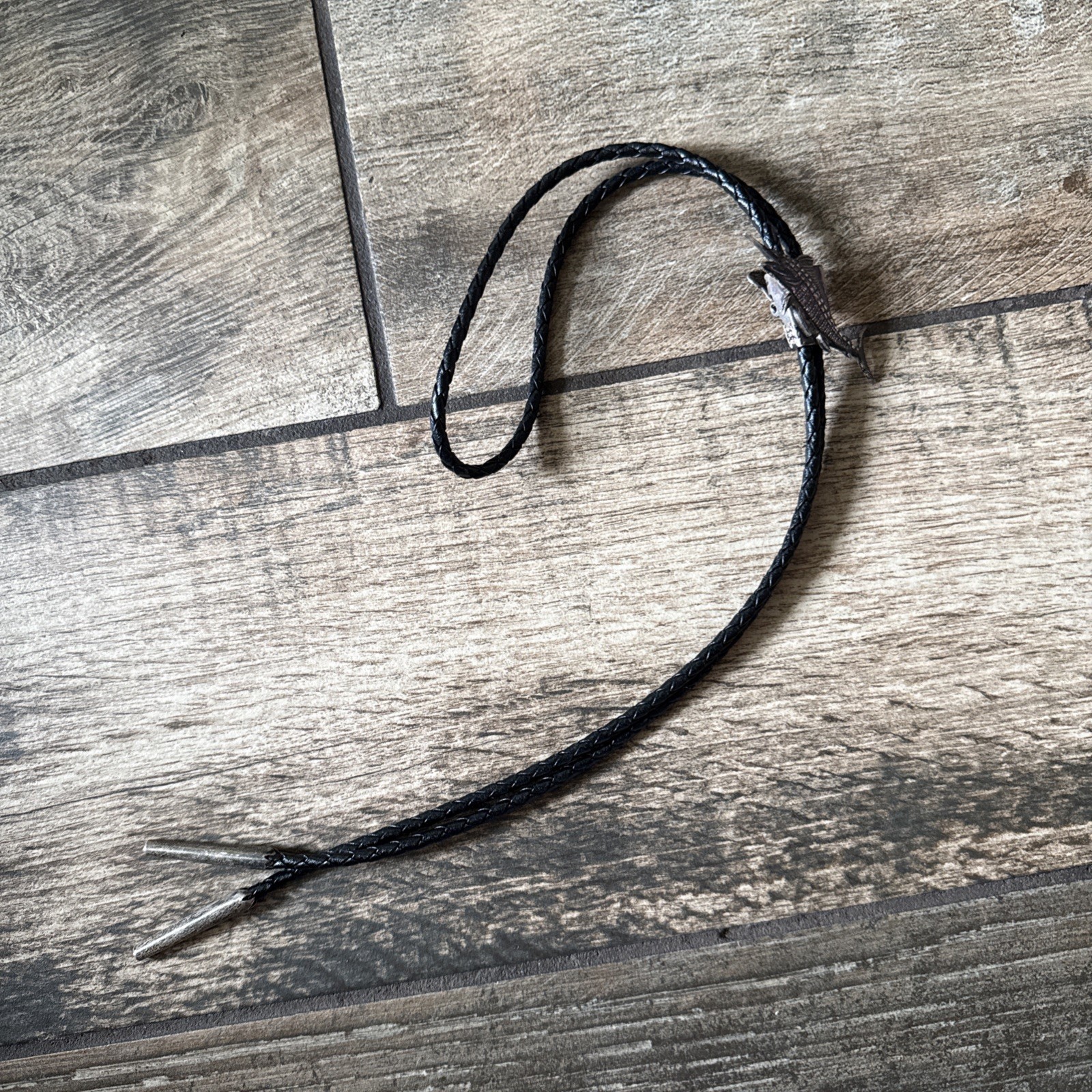 *Sterling Silver Heart Line Southwest Bear Fetish Bolo Tie