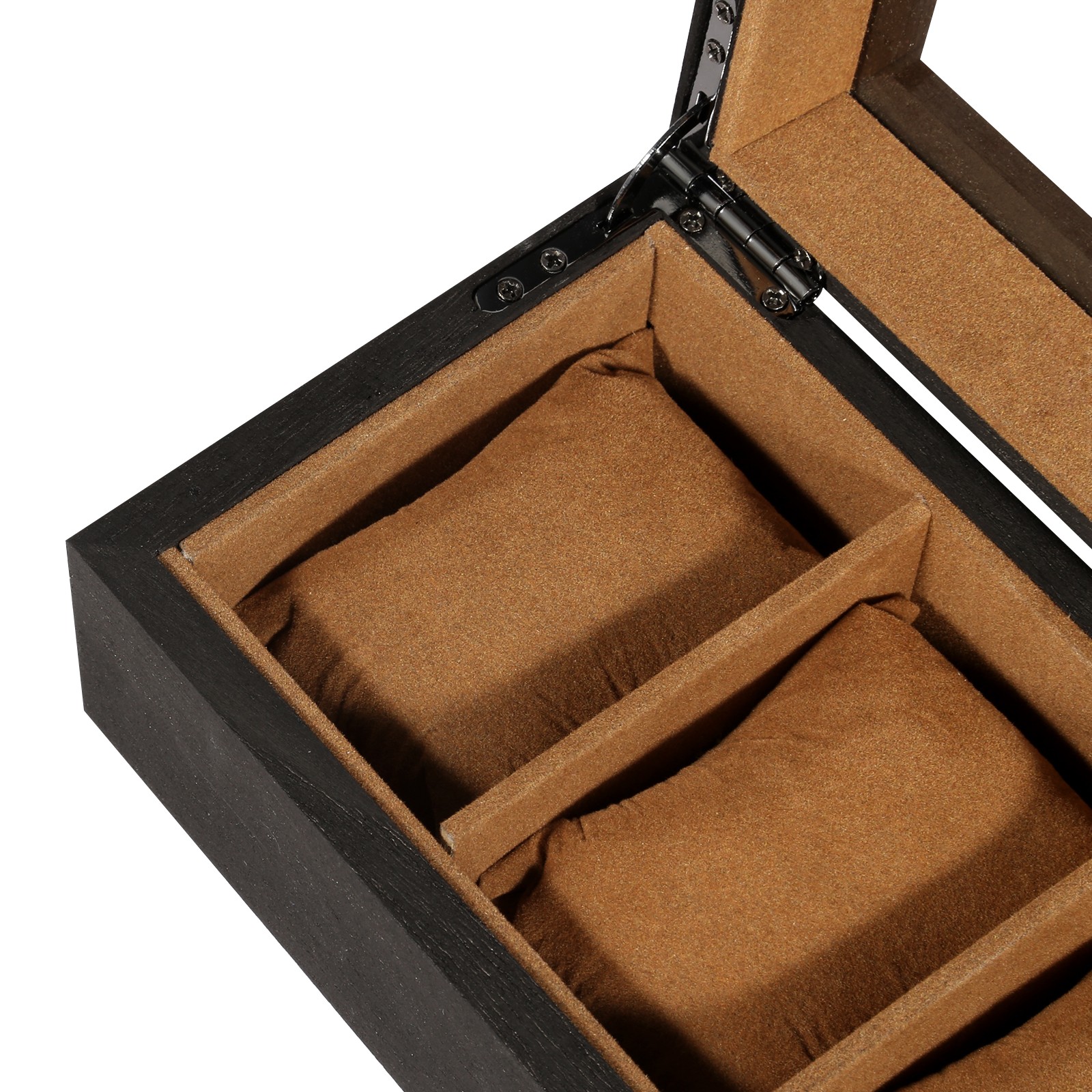6 Slots Watch Box Solid Wood Watch Case with Clear Top Storage Display Case Gift