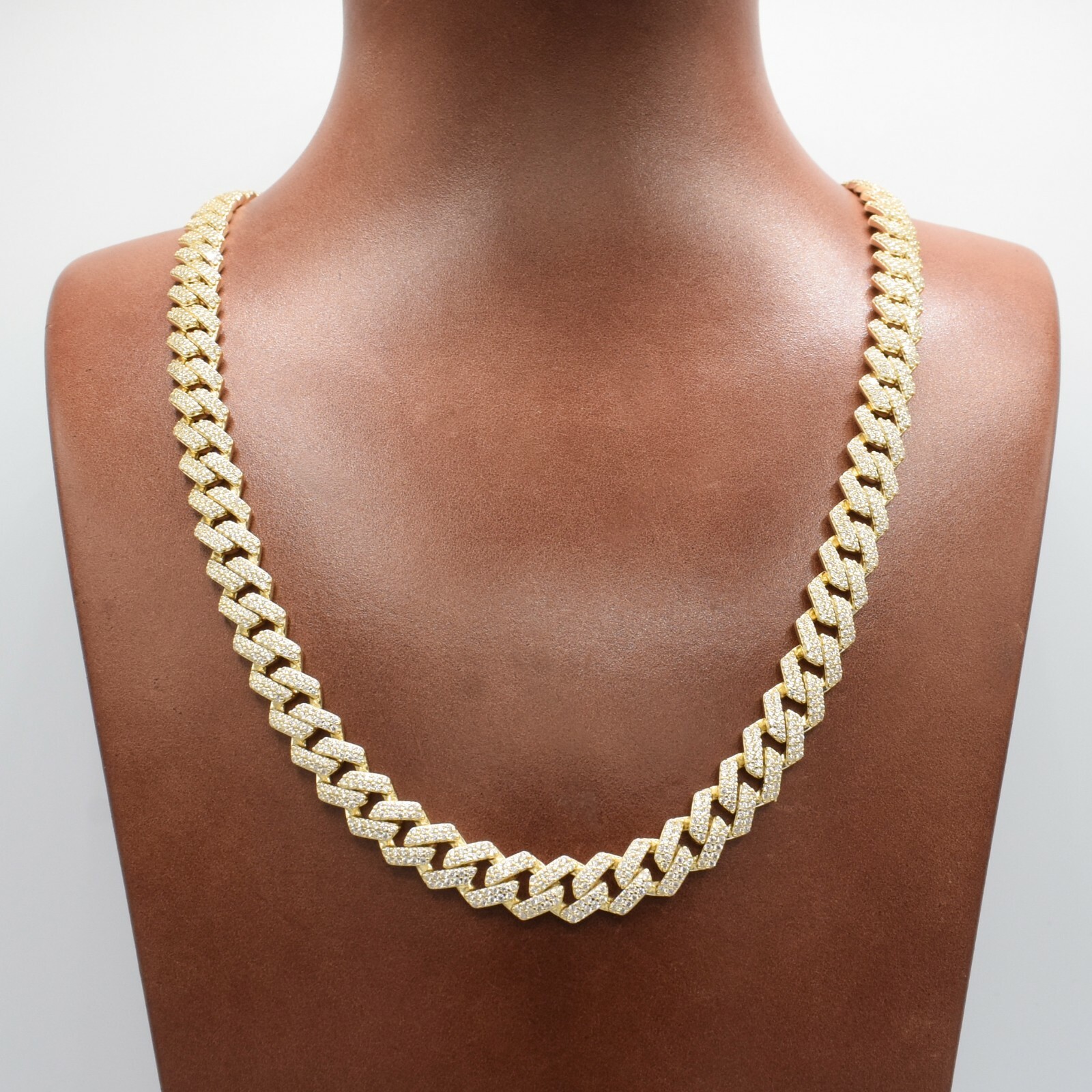 8.5mm Edge Miami Cuban Curb Link Chain 14K Yellow Gold-Plated Sterling Silver