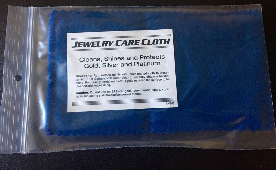 2-Pack Jewelry Cleaning Polishing Cloth Silver Gold Brass Shine Multiple Layer