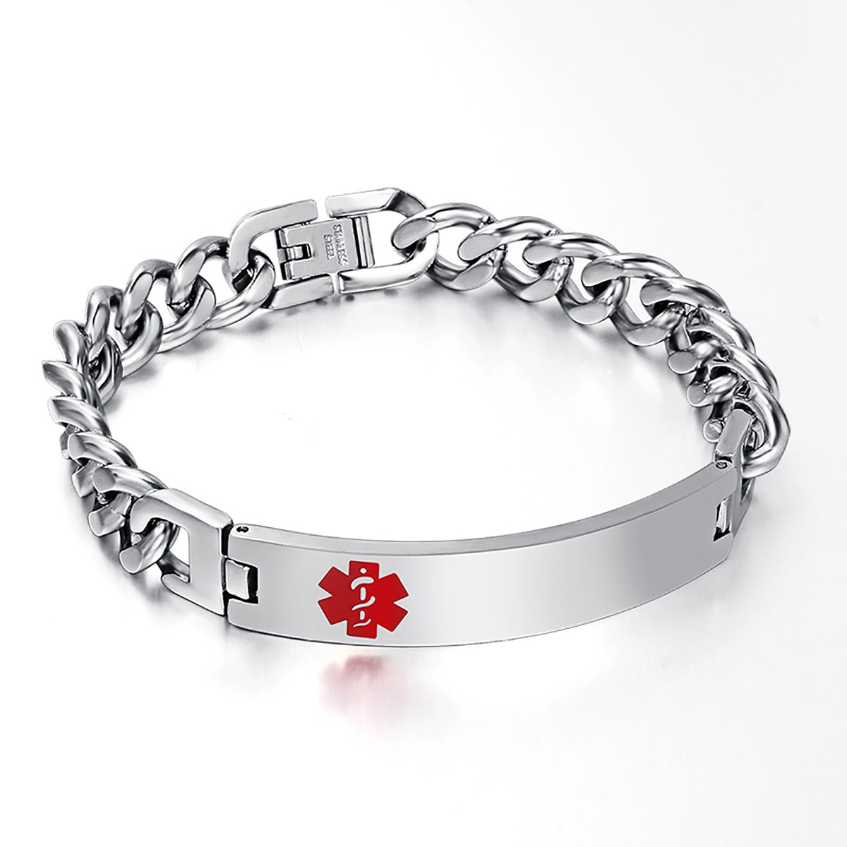 Medical Alert Bracelet Stainless Steel Emergency Bracelet Free Custom Engraved
