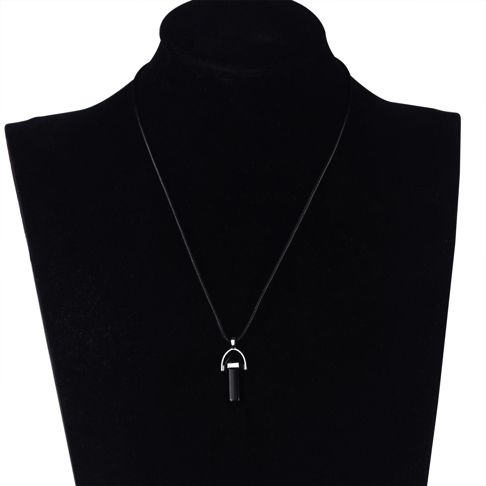 Natural Stone Hexagonal Pendant Necklace Healing Crystal Quartz Chakra Jewelry