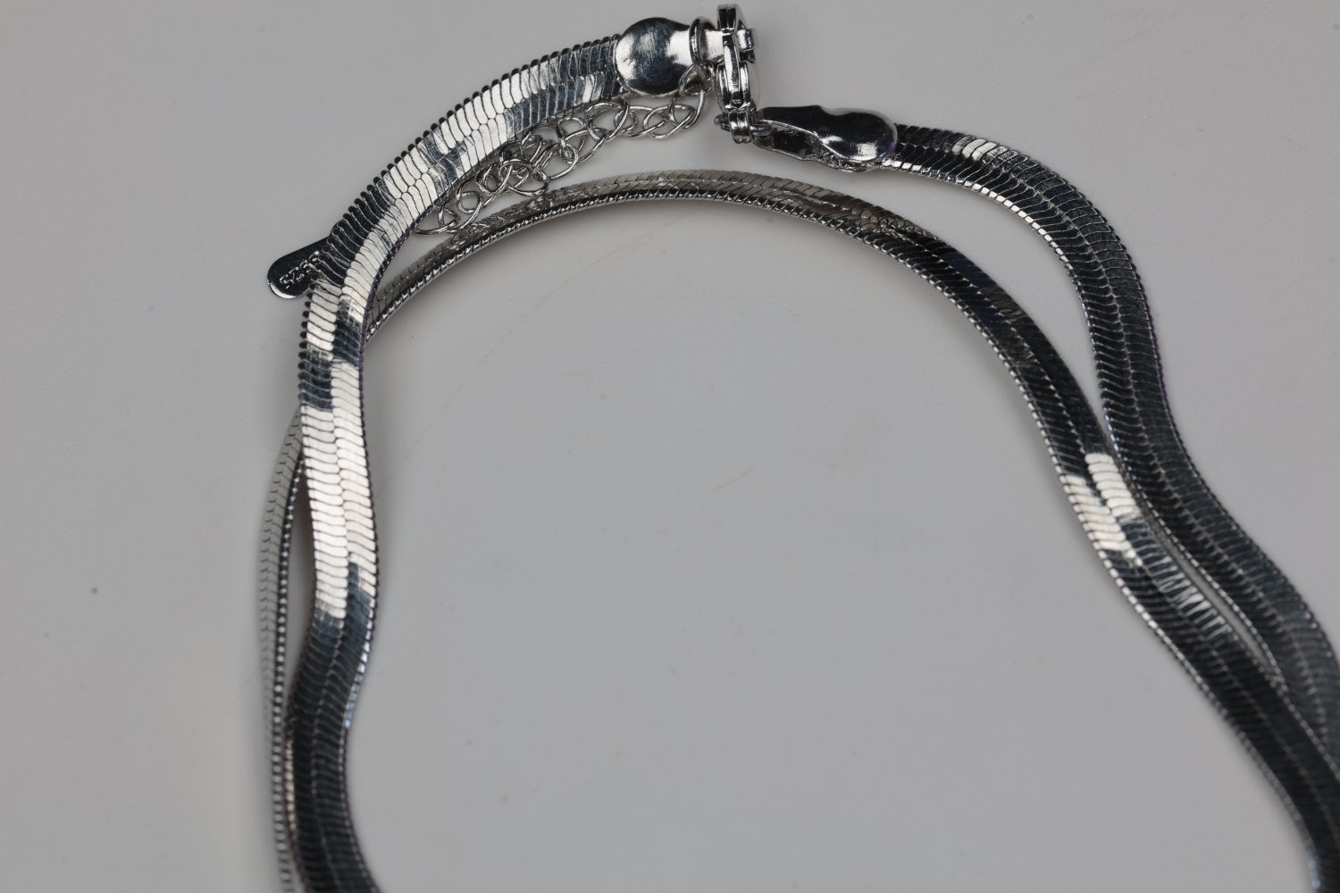 Sterling Silver Herringbone Snake Chain Necklace 925 Flat 16-18″ 10g
