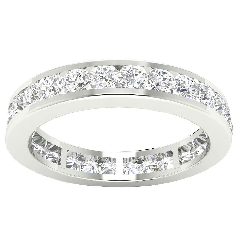 Natural Diamond Channel Set Eternity Ring I1 G 2.00 Ct 14K Gold Size Selectable
