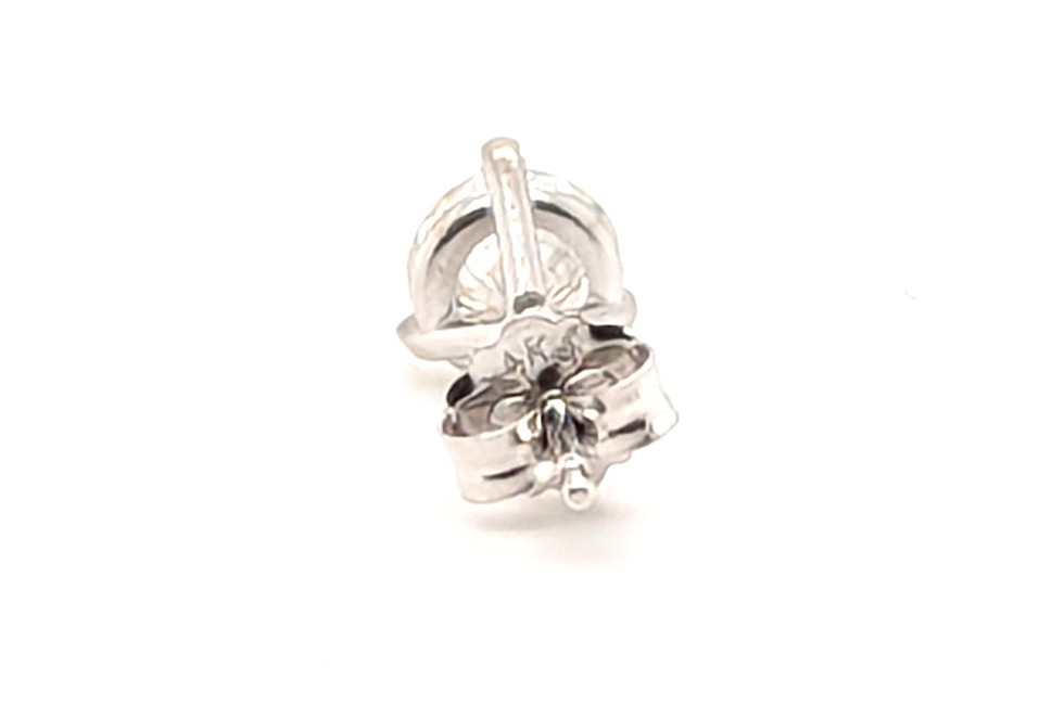 Diamond Single Stud Earring Mined .50ct E-F SI1 14K White Gold 3 Prong