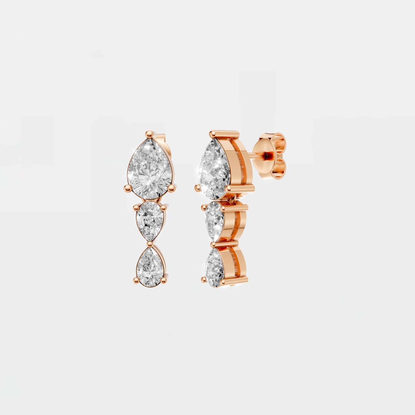 2.03 CTW Pear Lab Grown Diamond Drop Dangle Earrings Fine Jewelry