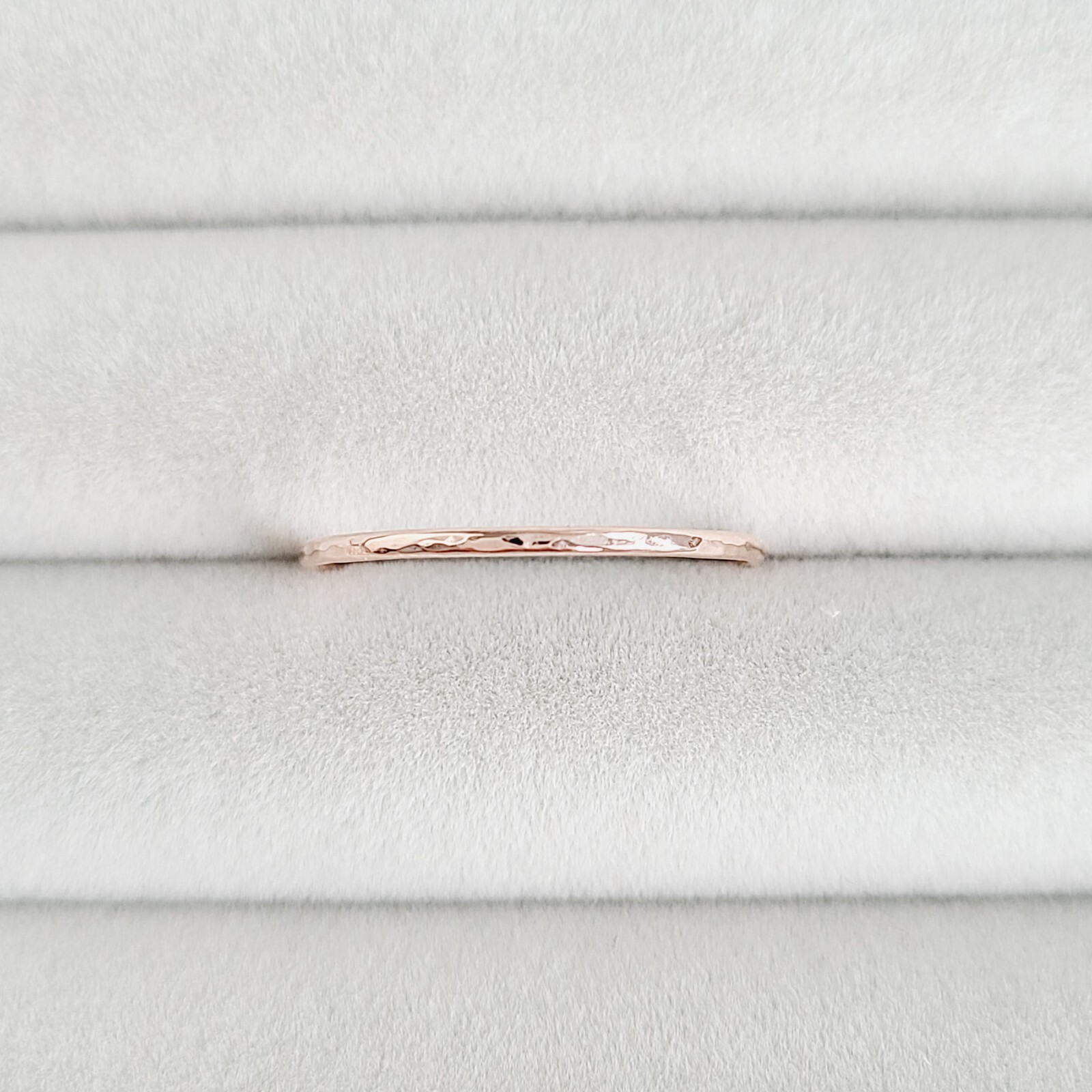 10k Solid Gold Hammered Stackable Ring, Hammer Finish, Yellow White Rose Rings