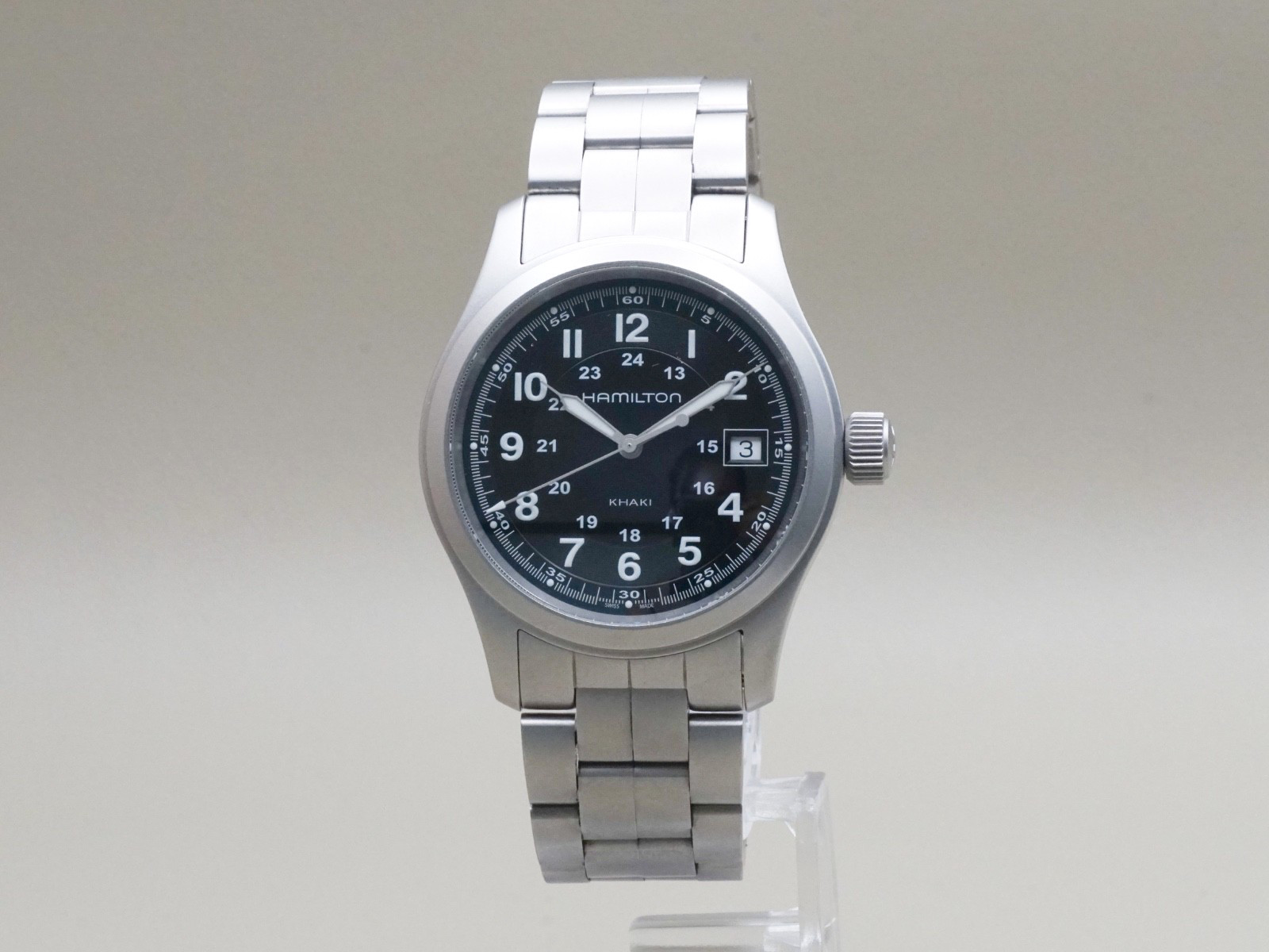 Hamilton Khaki Field H682011 Quart Men’s Watch 38mm Black Dial Date From JAPAN