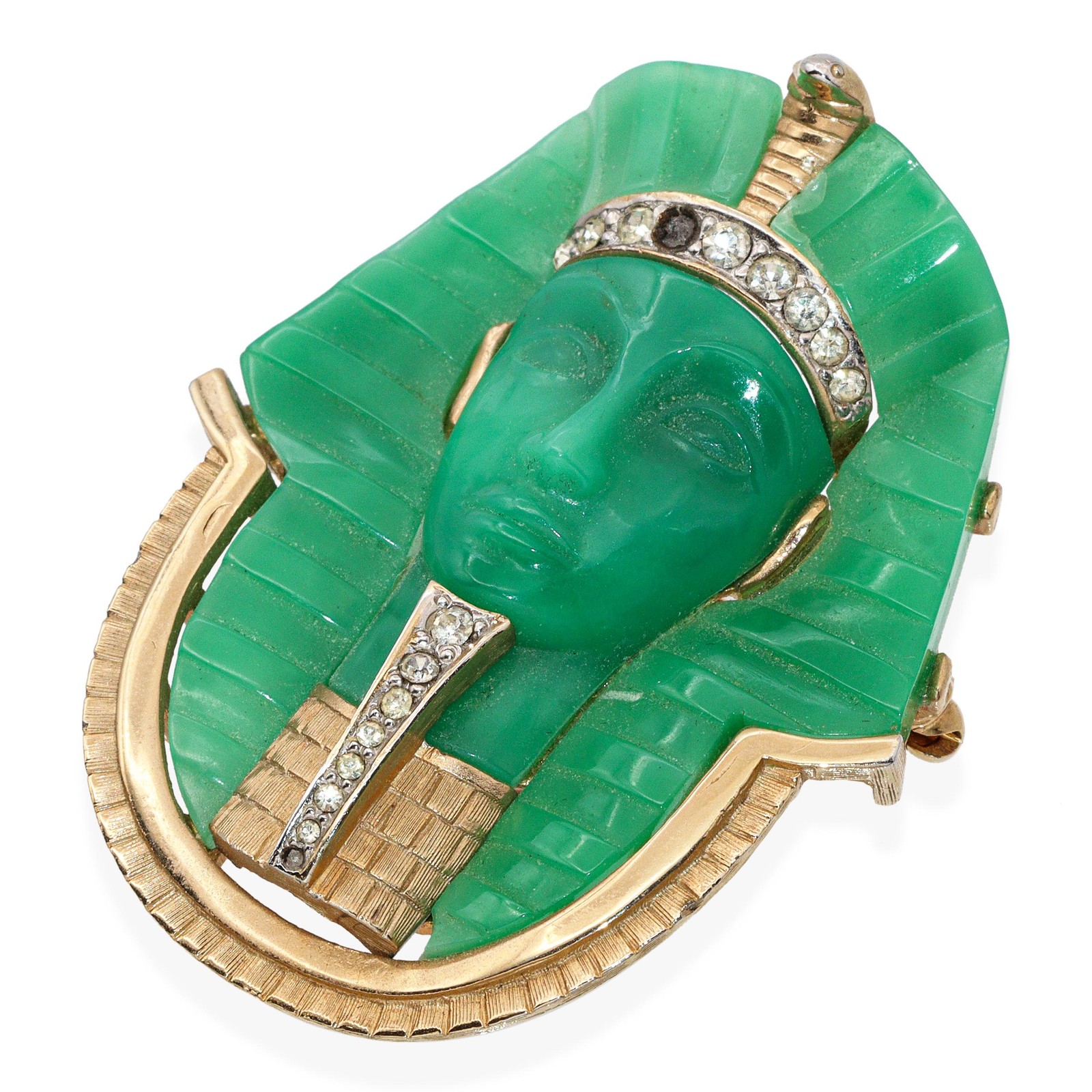 Vintage Marcel Boucher King Tut Egyptian Revival Brooch Pendant 1057P