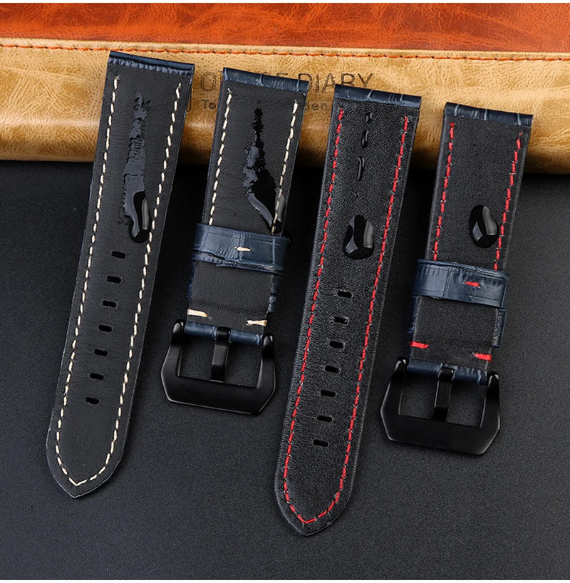 Premium Waterproof Blue Cowhide Leather Watch Band For Panerai PAM688/441/1313