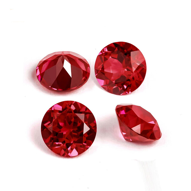 3MM~10MM Genuine Lab Grow Ruby Stone Round Cut Red Pink Ruby VVS1 Loose Gemstone