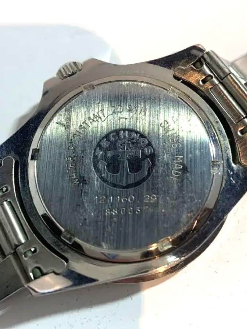 TECHNOS Quartz SUPER DIVER 200m Black Dial Water Resistant 20ATM Used Watch