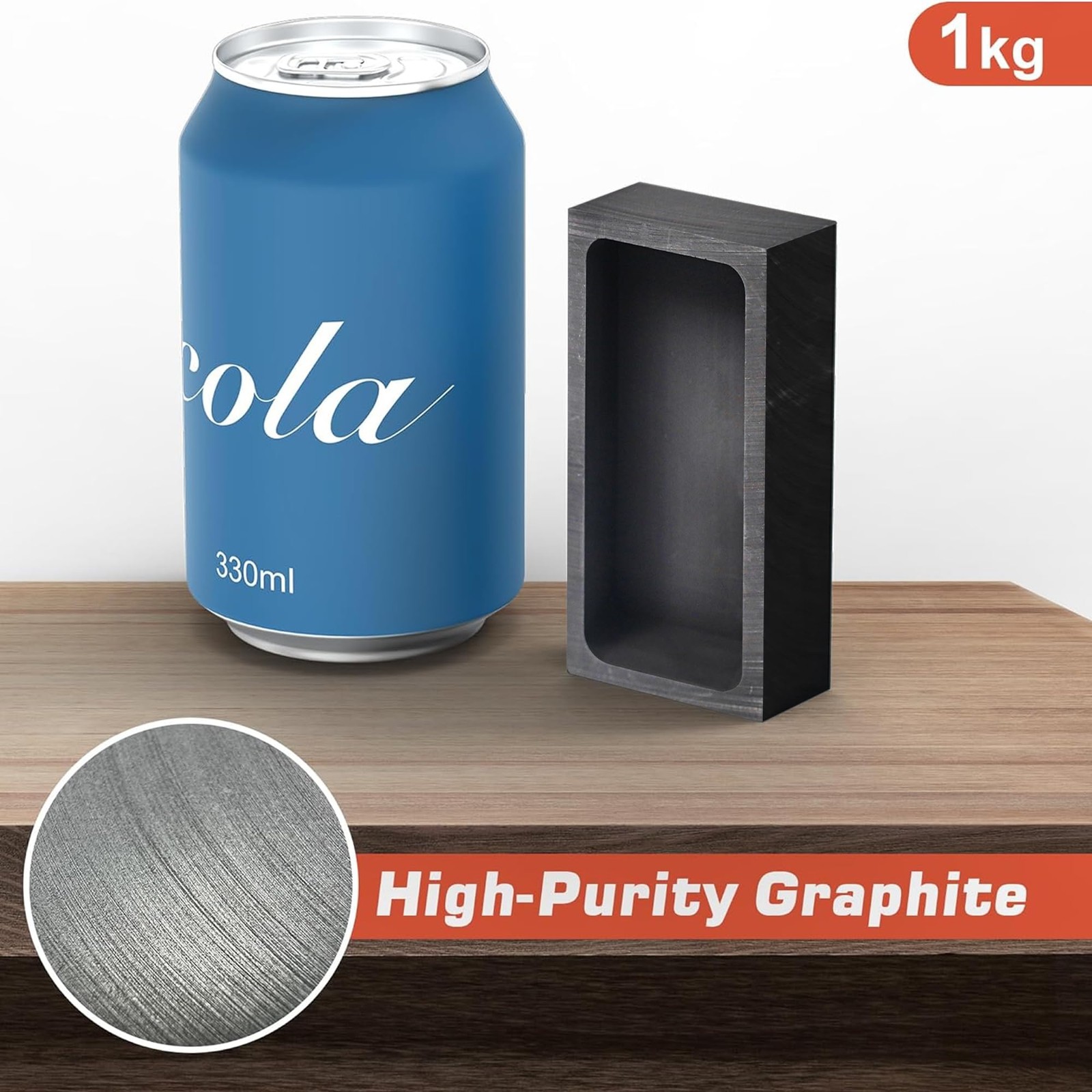 2 Pieces 1kg Graphite Ingot Molds for Casting Gold Silver Aluminum Copper Bra…