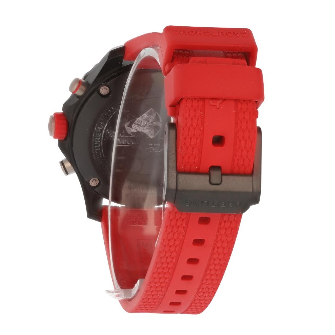 Breitling Endurance Pro 38mm Black Dial Quartz Red Rubber Strap Men’s Wristwatch