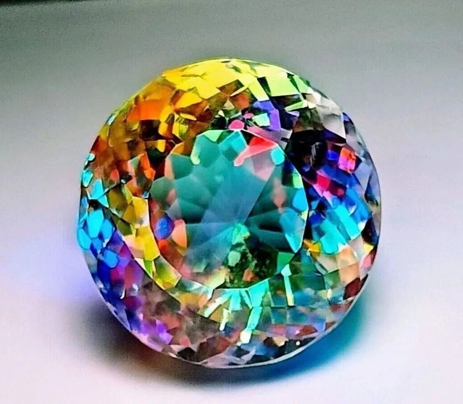 48.20 CT Rainbow Color Round Cut Natural Mystic Topaz Certified Loose Gemstone