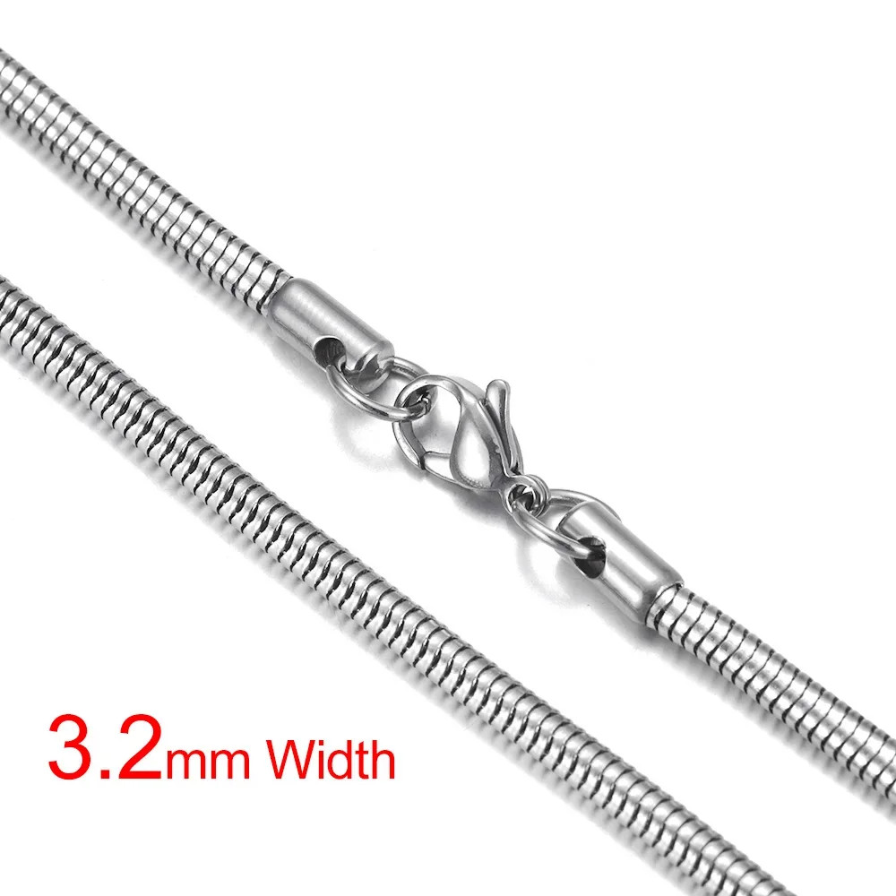 Stainless Steel Finished Chains Necklace Snake Chain with Lobster Clasp Steel To