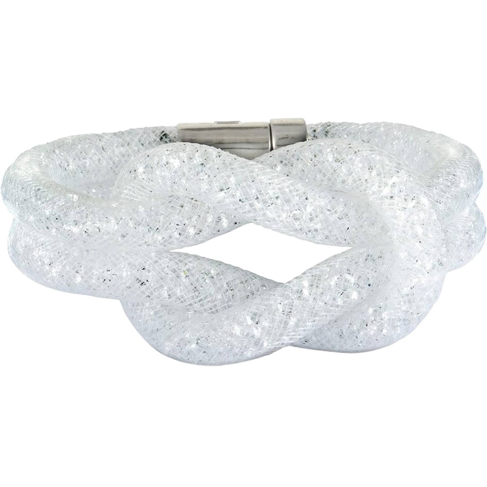 Swarovski Women’s Bracelet Stardust Fishnet Tube with White Crystal Knot 5184175