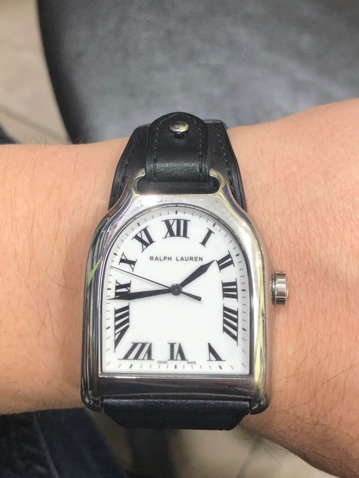 Ralph Lauren Stirrup Large Model Mens Watch Cal RL300.1 Leather K00302 Swiss