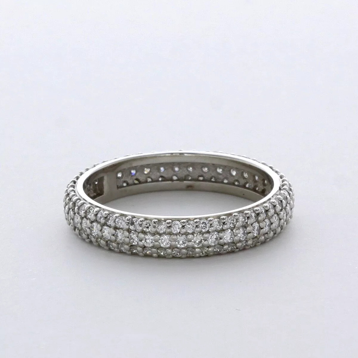 Eternity Wedding Ring Classic Solid 14K Gold 1.35 CT Round Natural Diamond F VS2