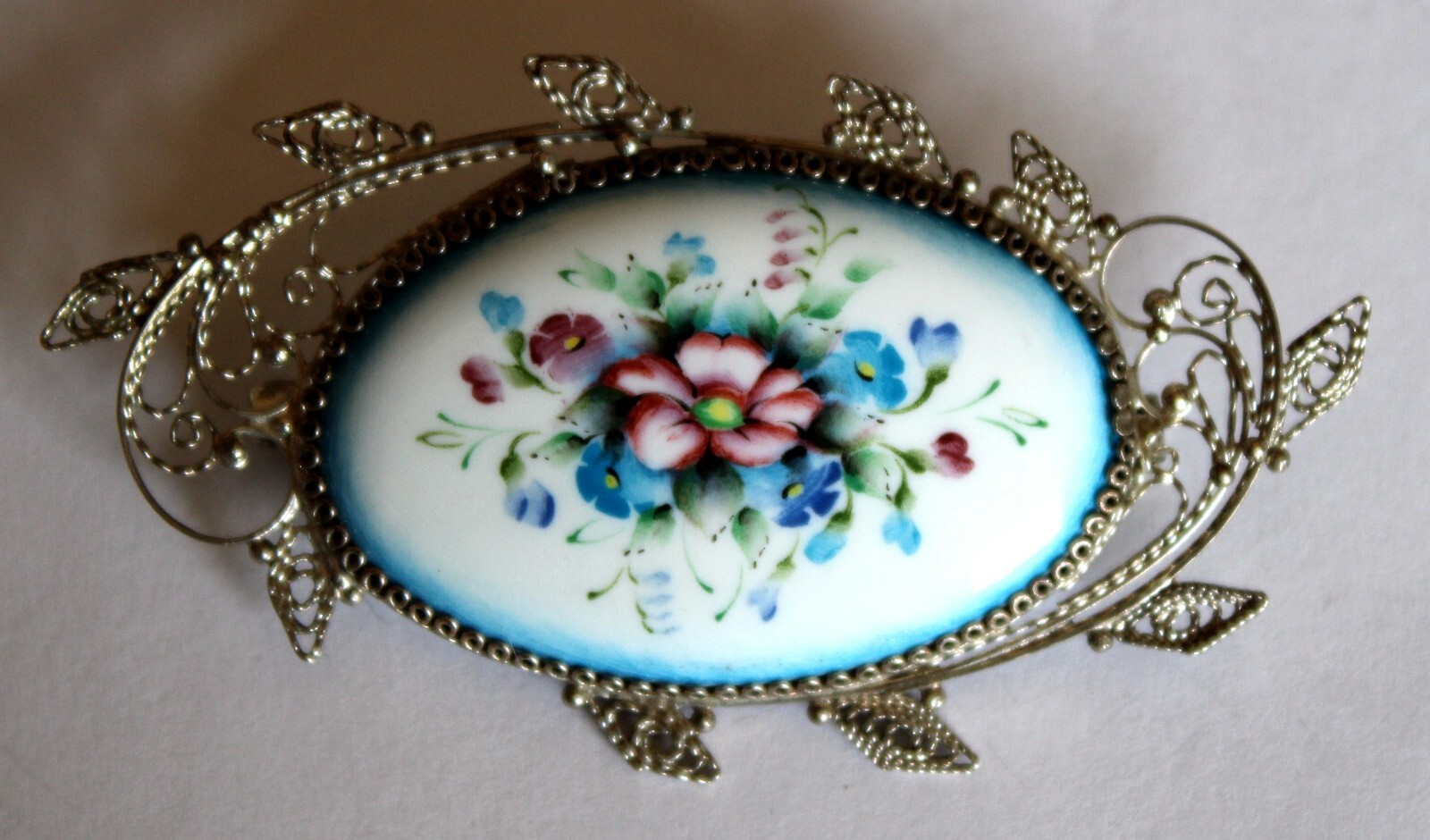 Vintage 1980 Russian Hand Painted Enamel Finift Jewelry Brooches 5 Variation #60